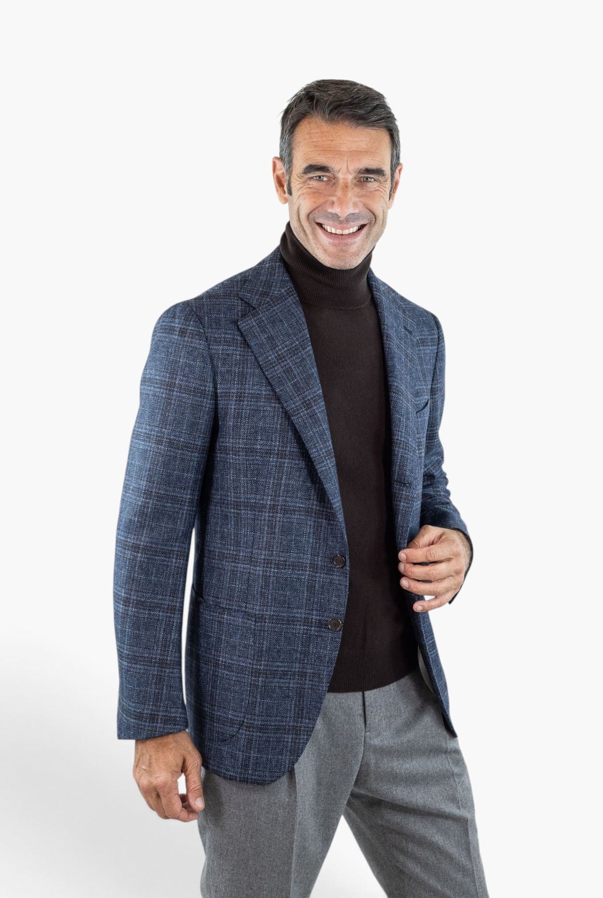 CESARE ATTOLINI Giacca Check Blu Moro Cesare Attolini