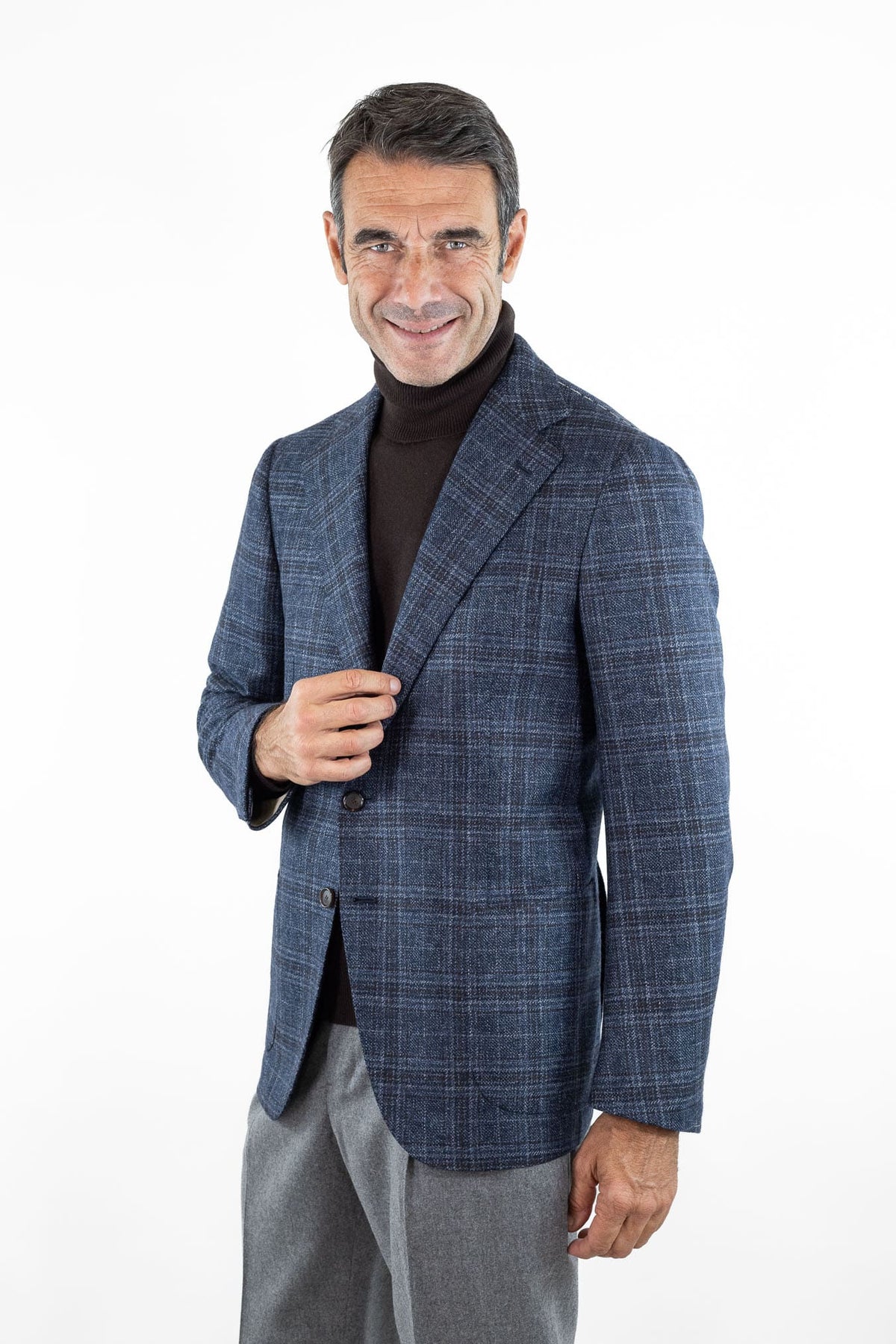 CESARE ATTOLINI Giacca Check Blu Moro Cesare Attolini