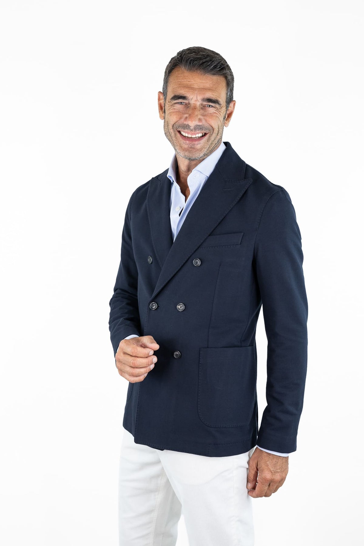 CIRCOLO 1901 Giacca Doppiopetto Jersey Cotone Blu Notte