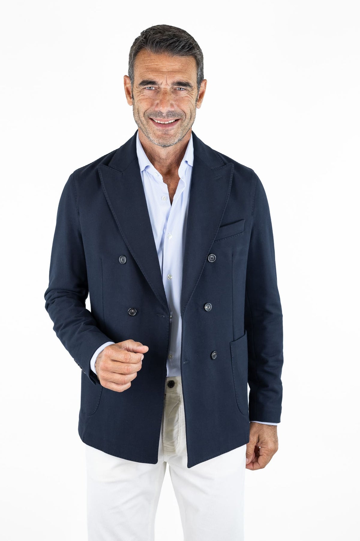 CIRCOLO 1901 Giacca Doppiopetto Jersey Cotone Blu Notte