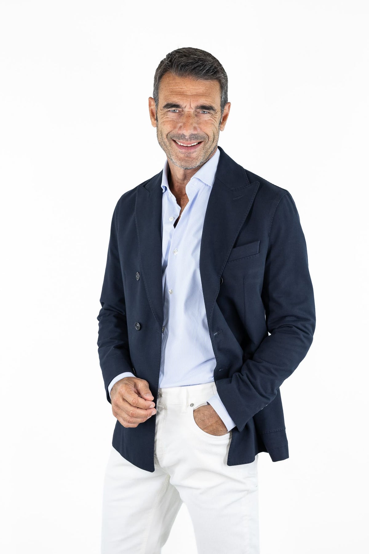 CIRCOLO 1901 Giacca Doppiopetto Jersey Cotone Blu Notte