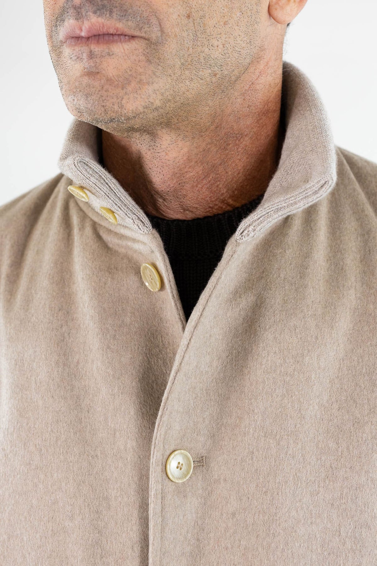 CONTRASTWAY Bomber "Bugatti" Cashmere Piuma D'Oca Beige