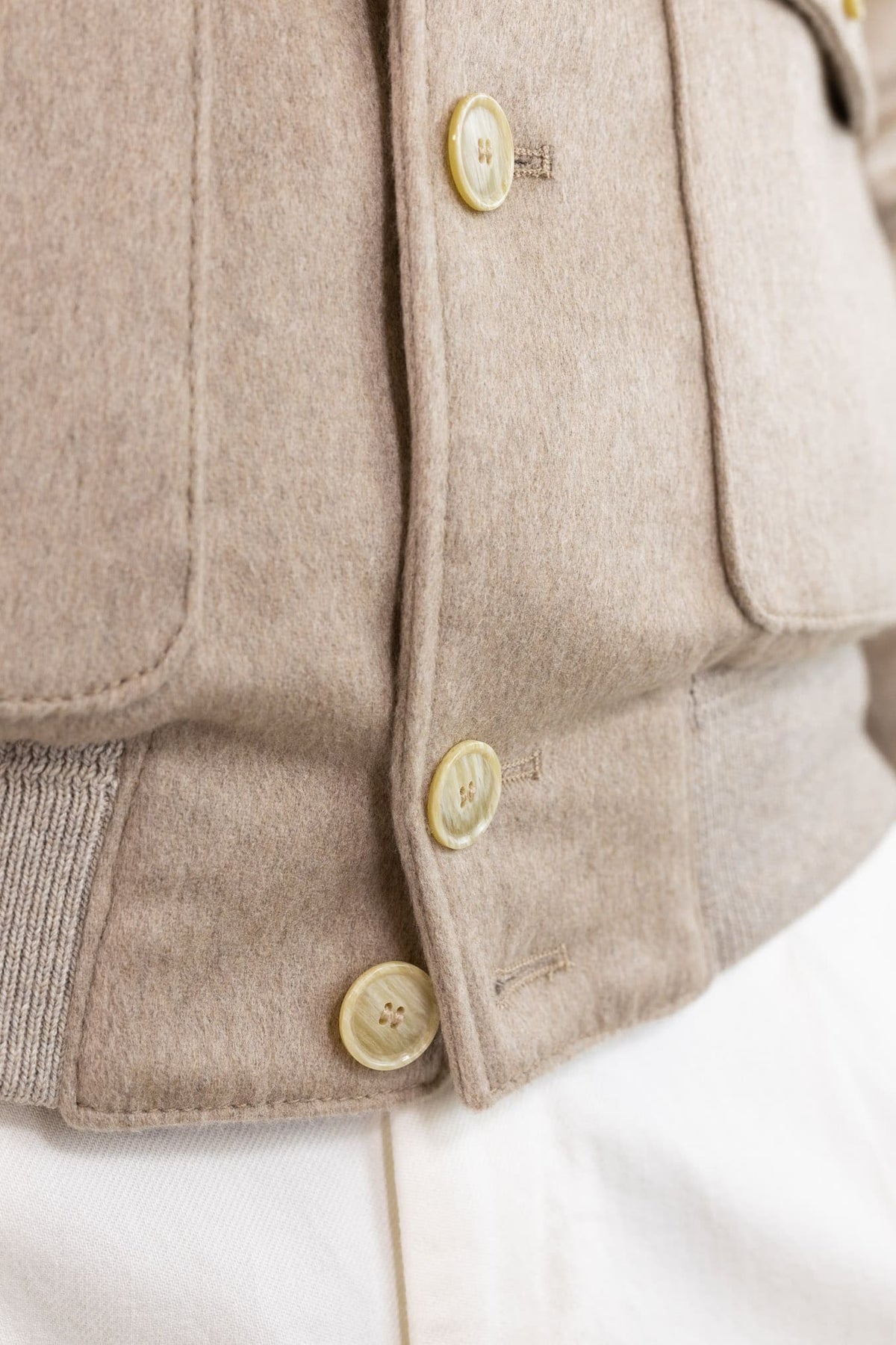 CONTRASTWAY Bomber "Bugatti" Cashmere Piuma D'Oca Beige