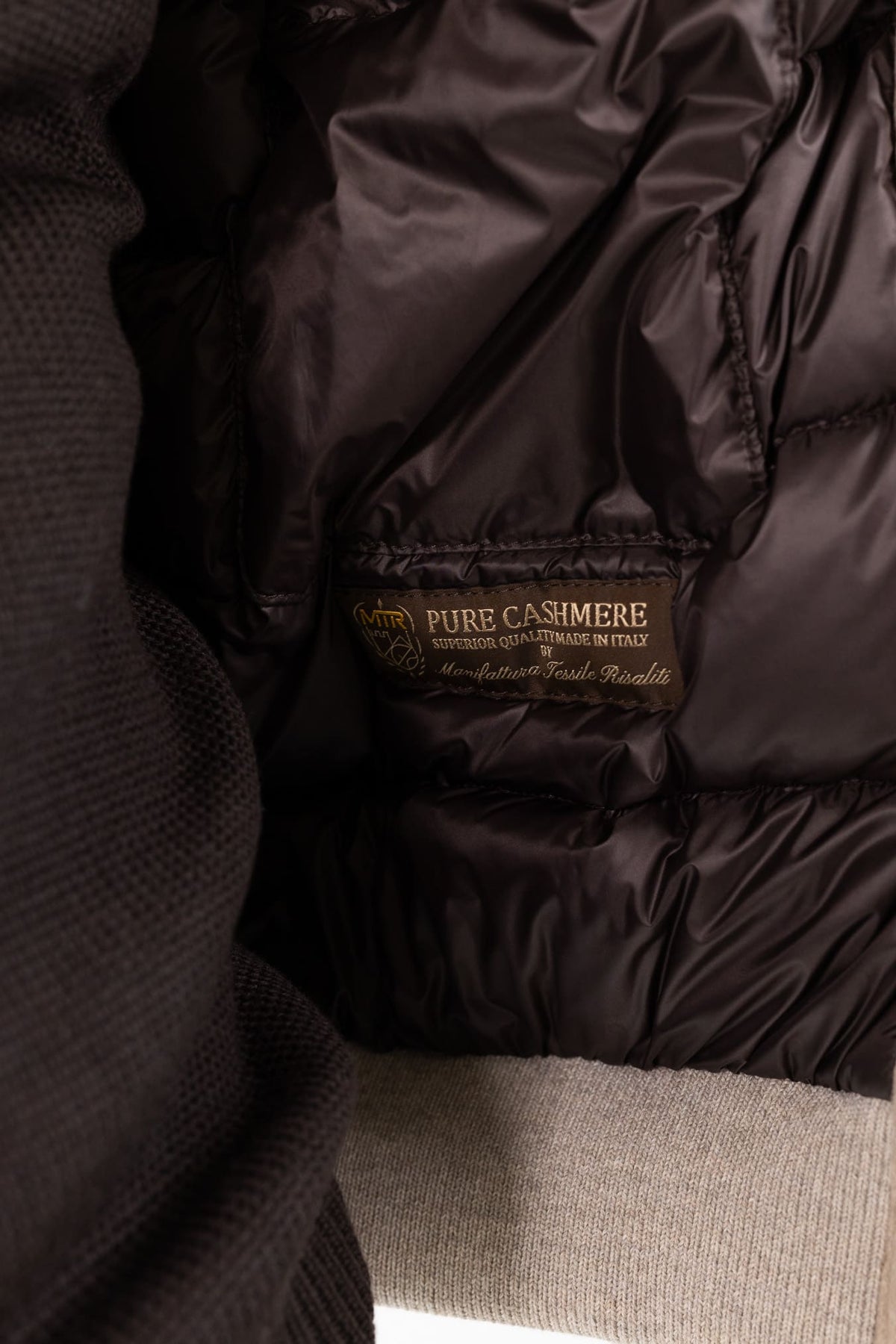 CONTRASTWAY Bomber "Bugatti" Cashmere Piuma D'Oca Beige