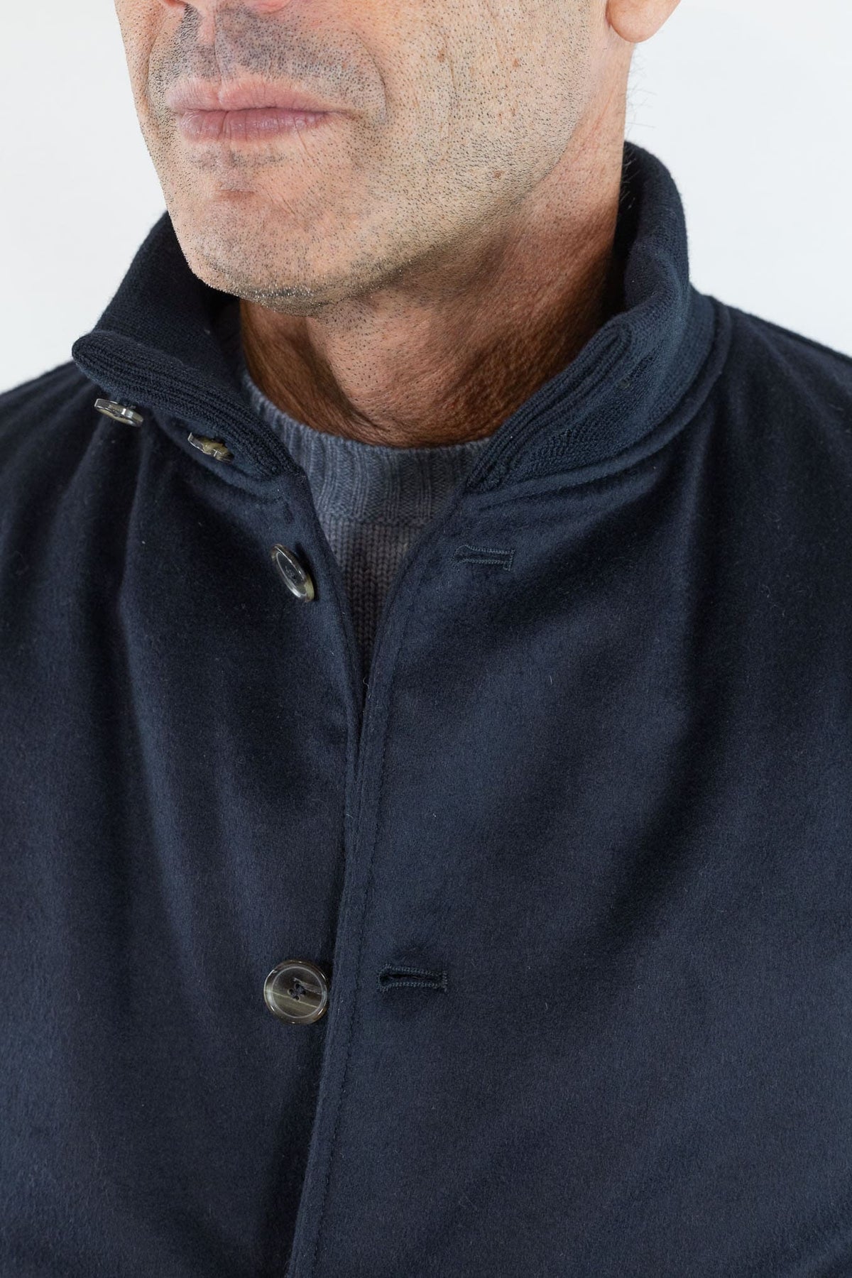 CONTRASTWAY Bomber "Bugatti" Cashmere Piuma D'Oca Blu