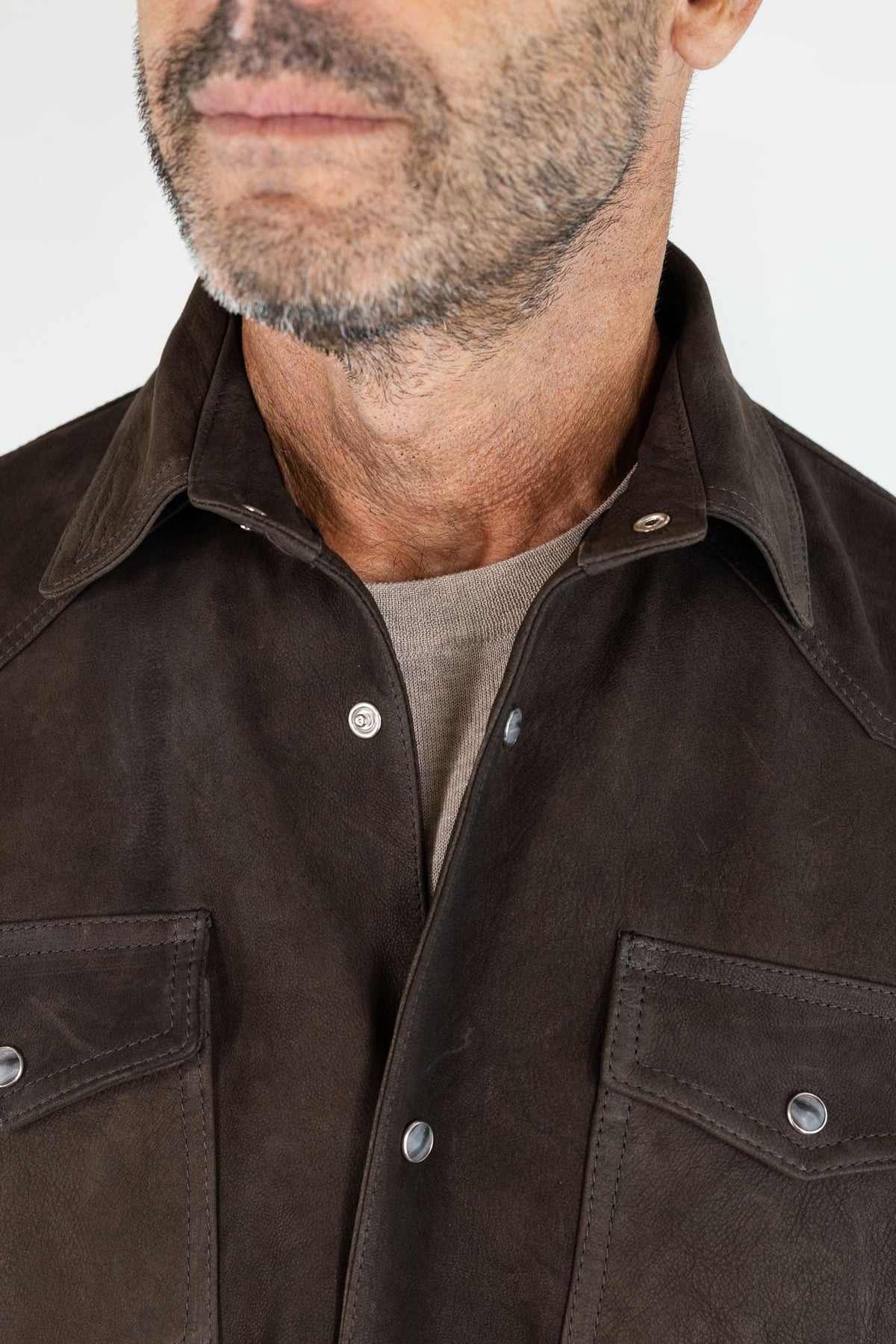 CONTRASTWAY Camicia "Eastwood" Chevrette Testa Moro
