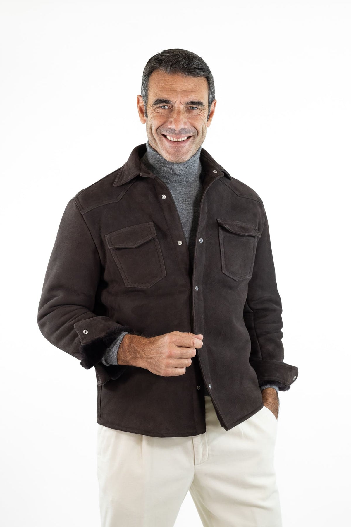 CONTRASTWAY Shearling Lacon "Eastwood" Testa di Moro