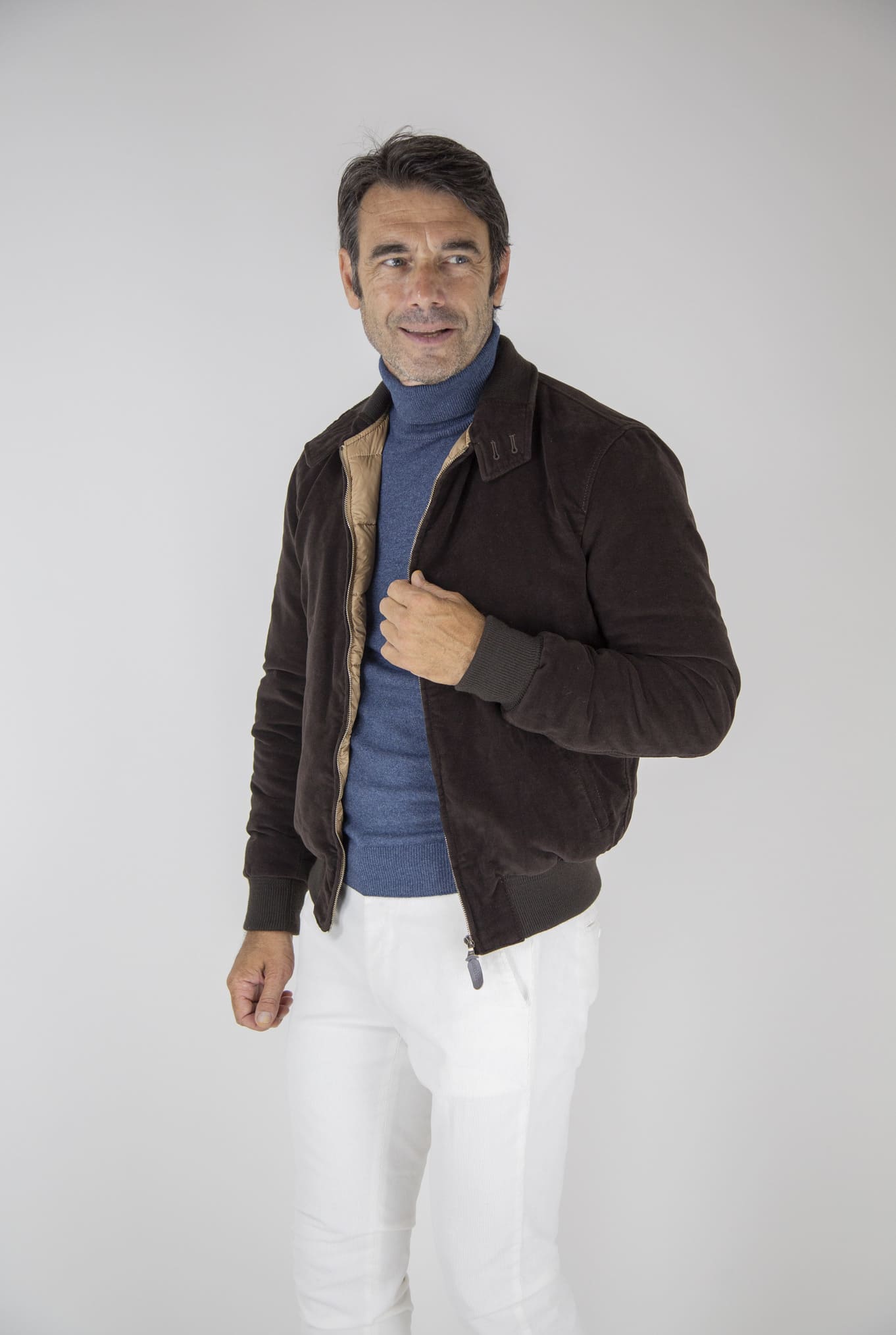 CONTRASTWAY Bomber Fustagno Piumino D'Oca Moro