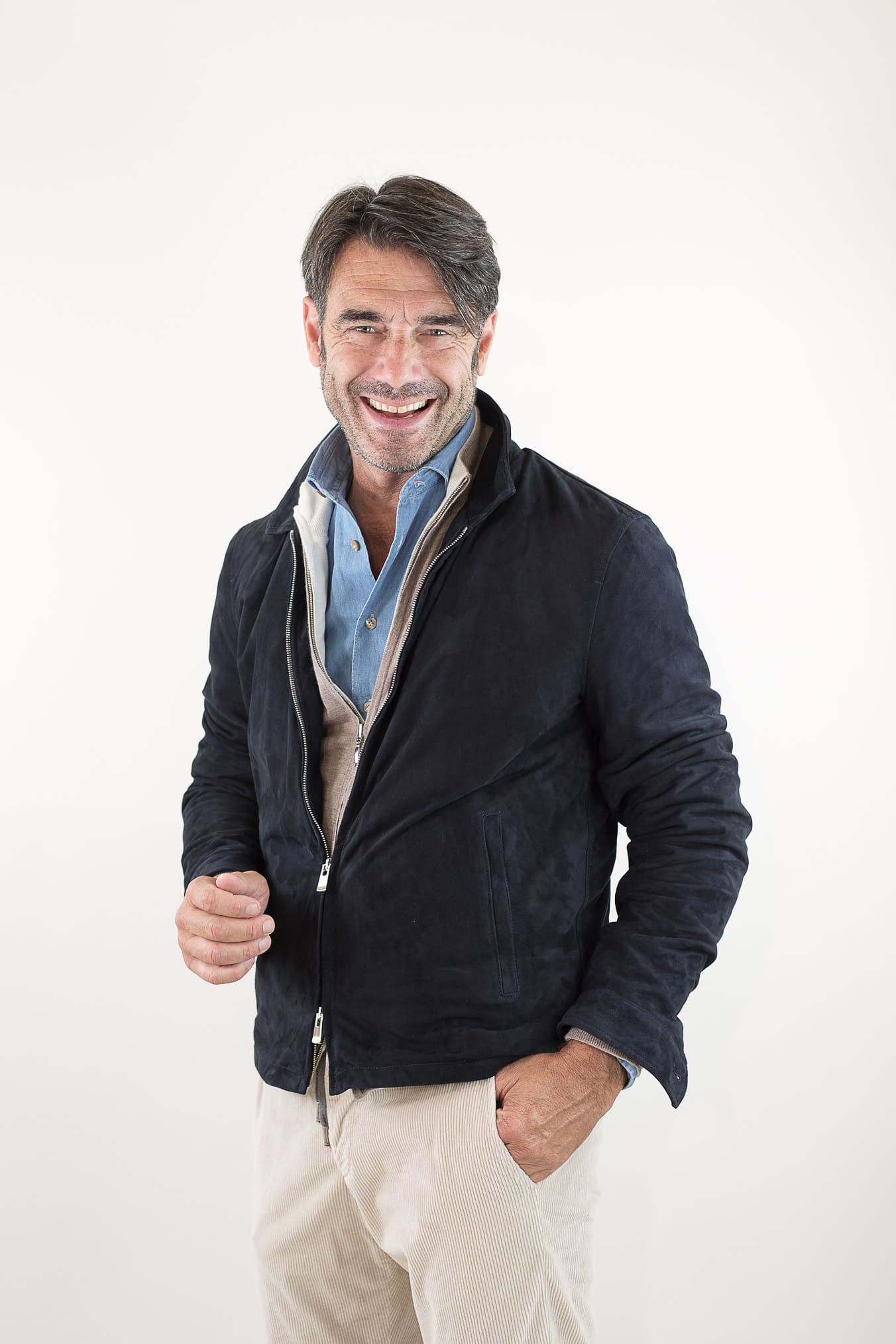 CONTRASTWAY Giubbino Suede Blu