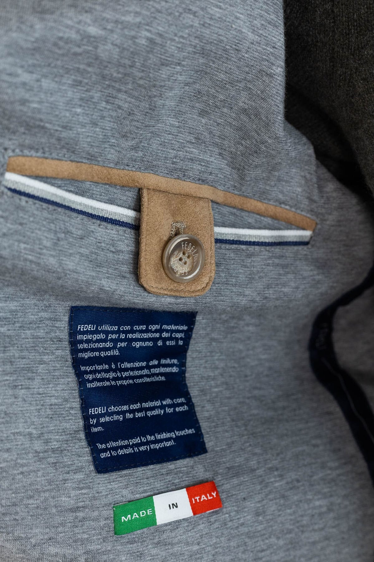 FEDELI Giacca in Maglia Lana Cashmere Sabbia