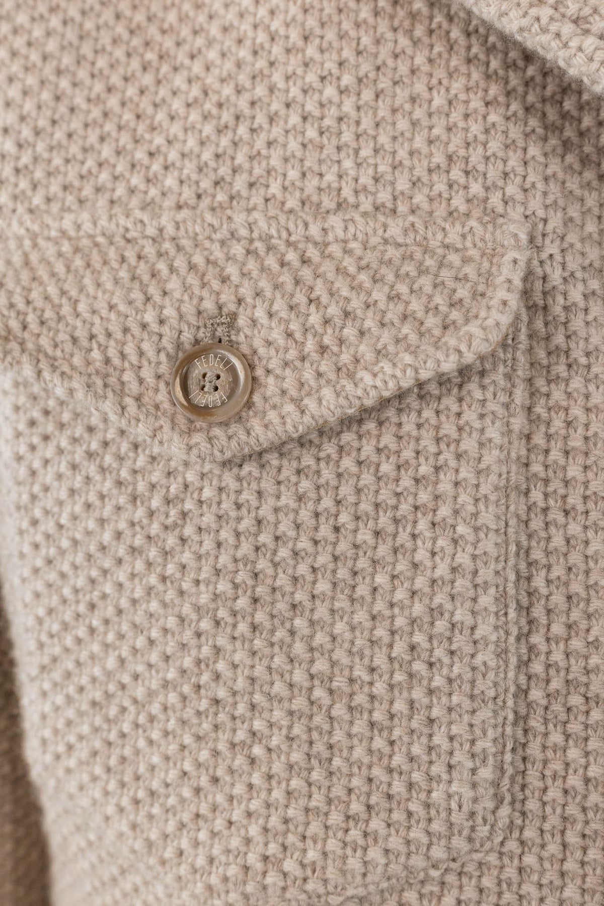 FEDELI Giacca in Maglia Lana Cashmere Sabbia