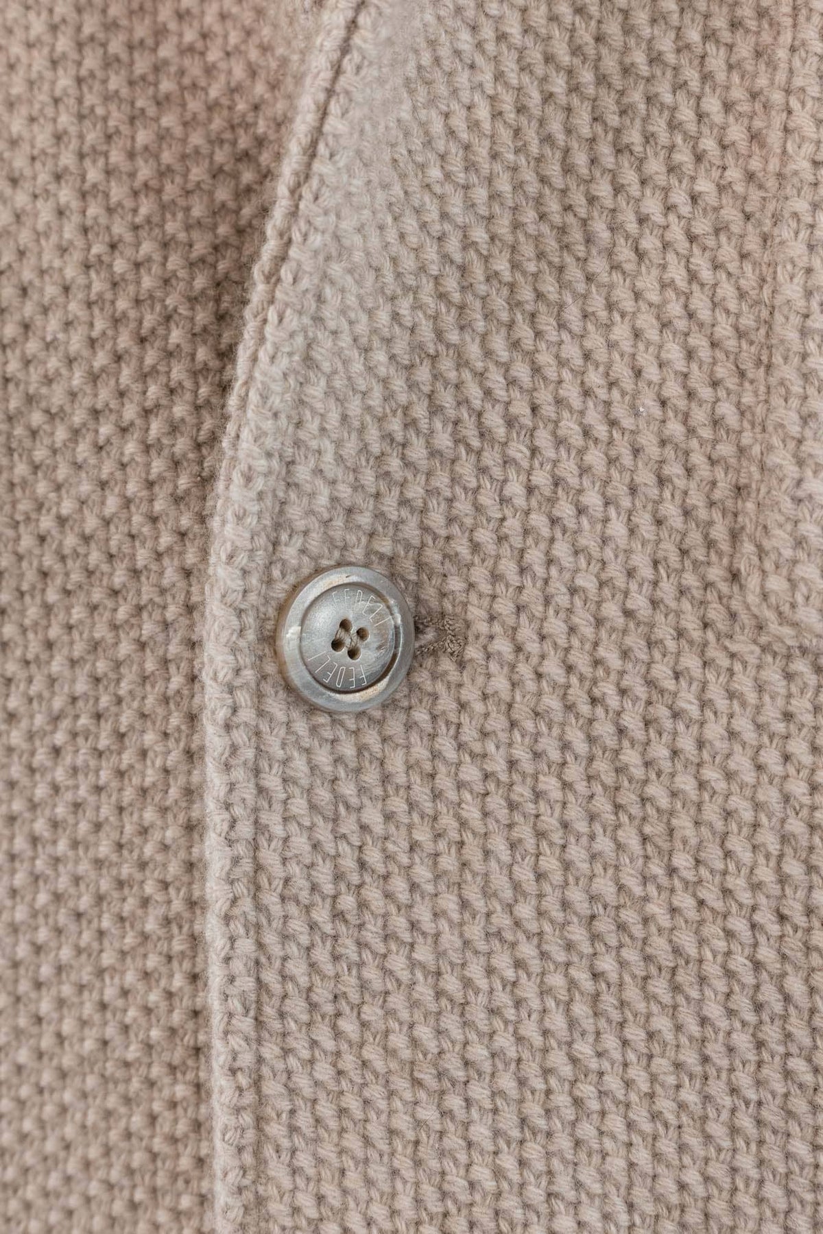 FEDELI Giacca in Maglia Lana Cashmere Sabbia
