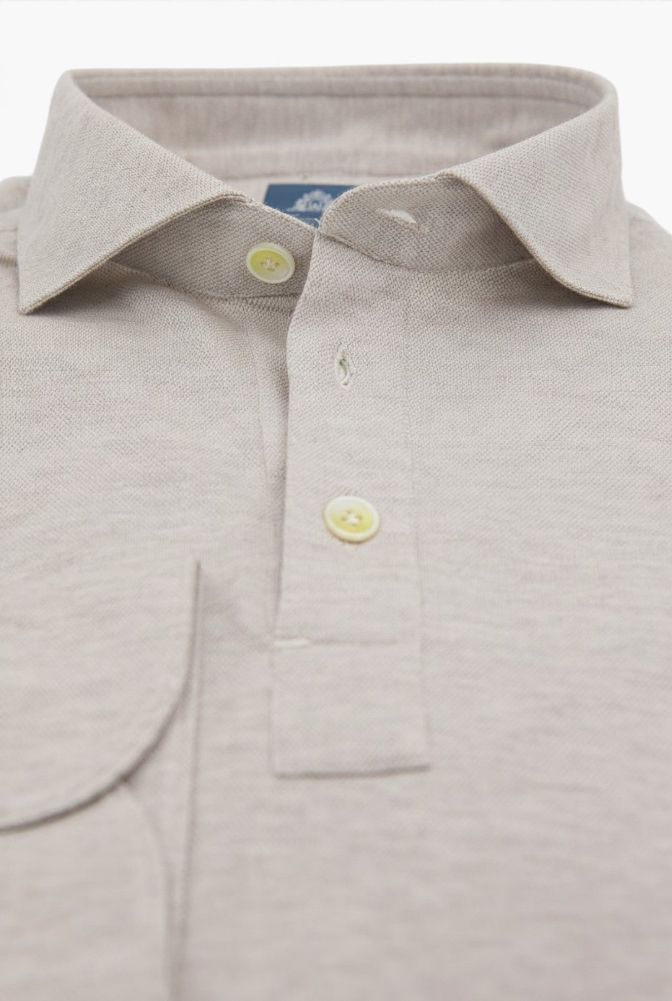 FINAMORE Polo "Orlando" Jersey Cotone Cashmere Beige