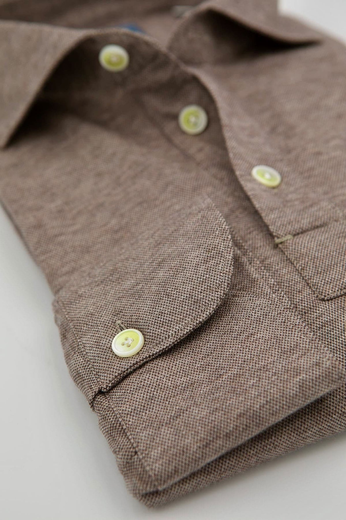 FINAMORE Polo "Orlando" Jersey Cotone Cashmere Tortora