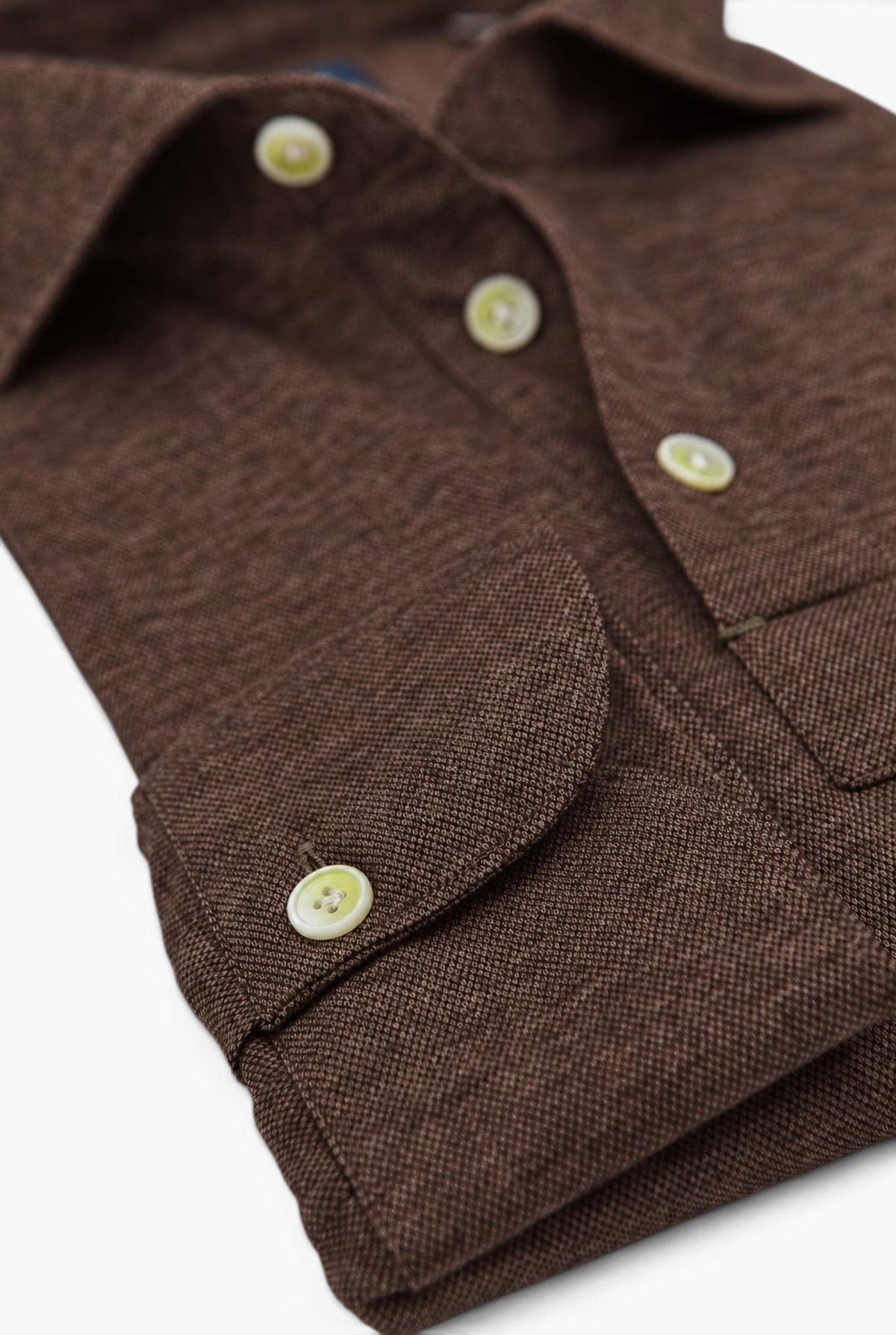 FINAMORE Polo "Orlando" Jersey Cotone Cashmere Moro