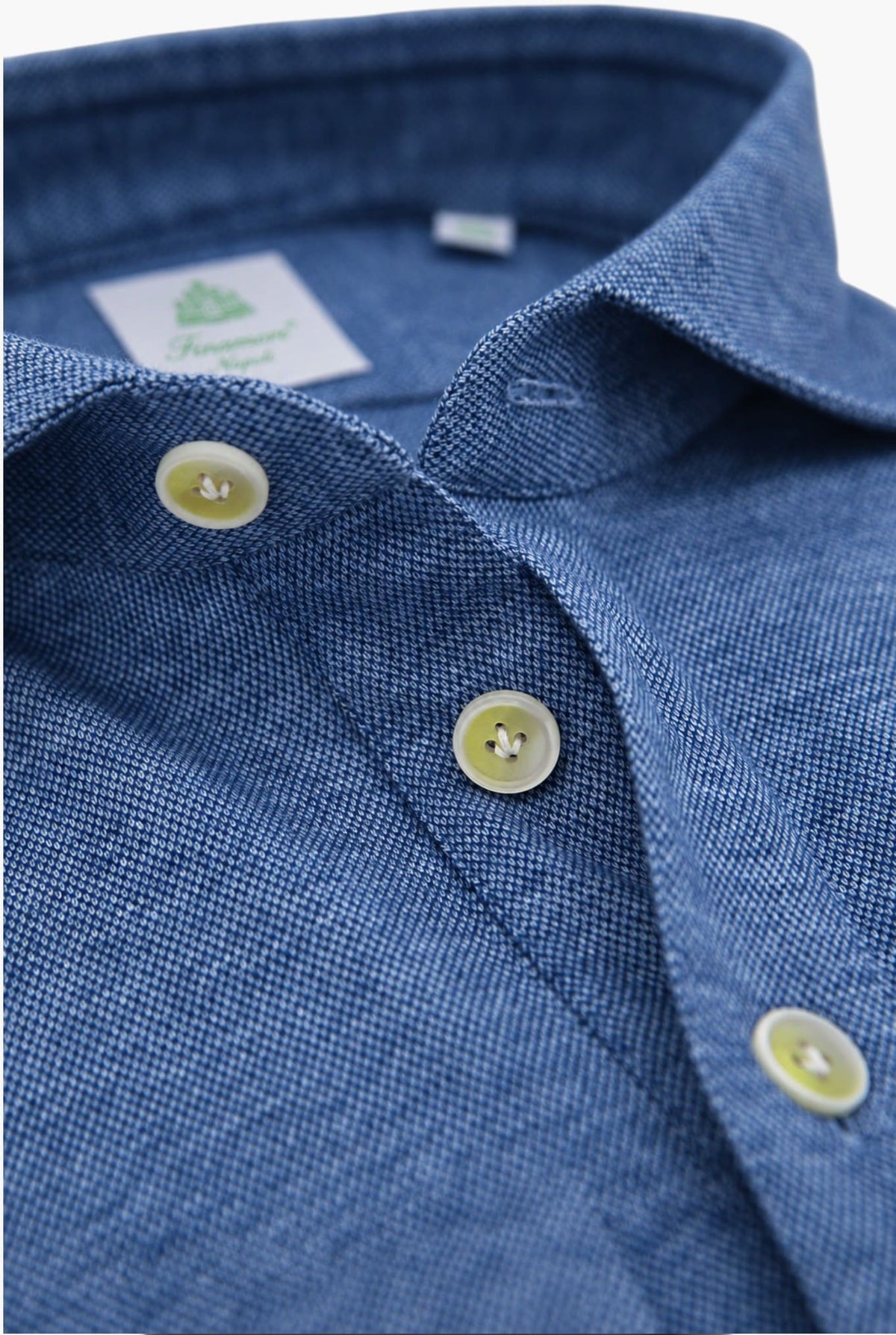 FINAMORE Polo "Orlando" Jersey Cotone Cashmere Azzurro