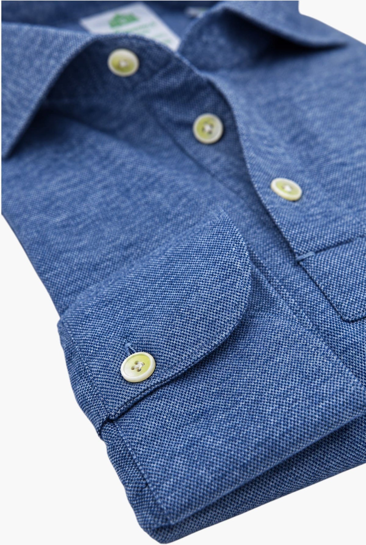 FINAMORE Polo "Orlando" Jersey Cotone Cashmere Azzurro