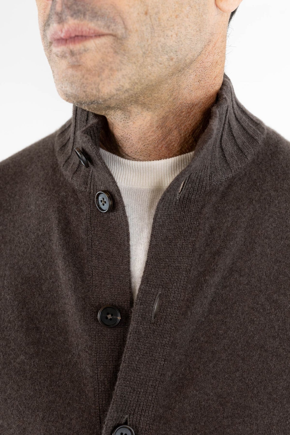 FIORONI Bomber Maglia Cashmere "Duvet" Moro