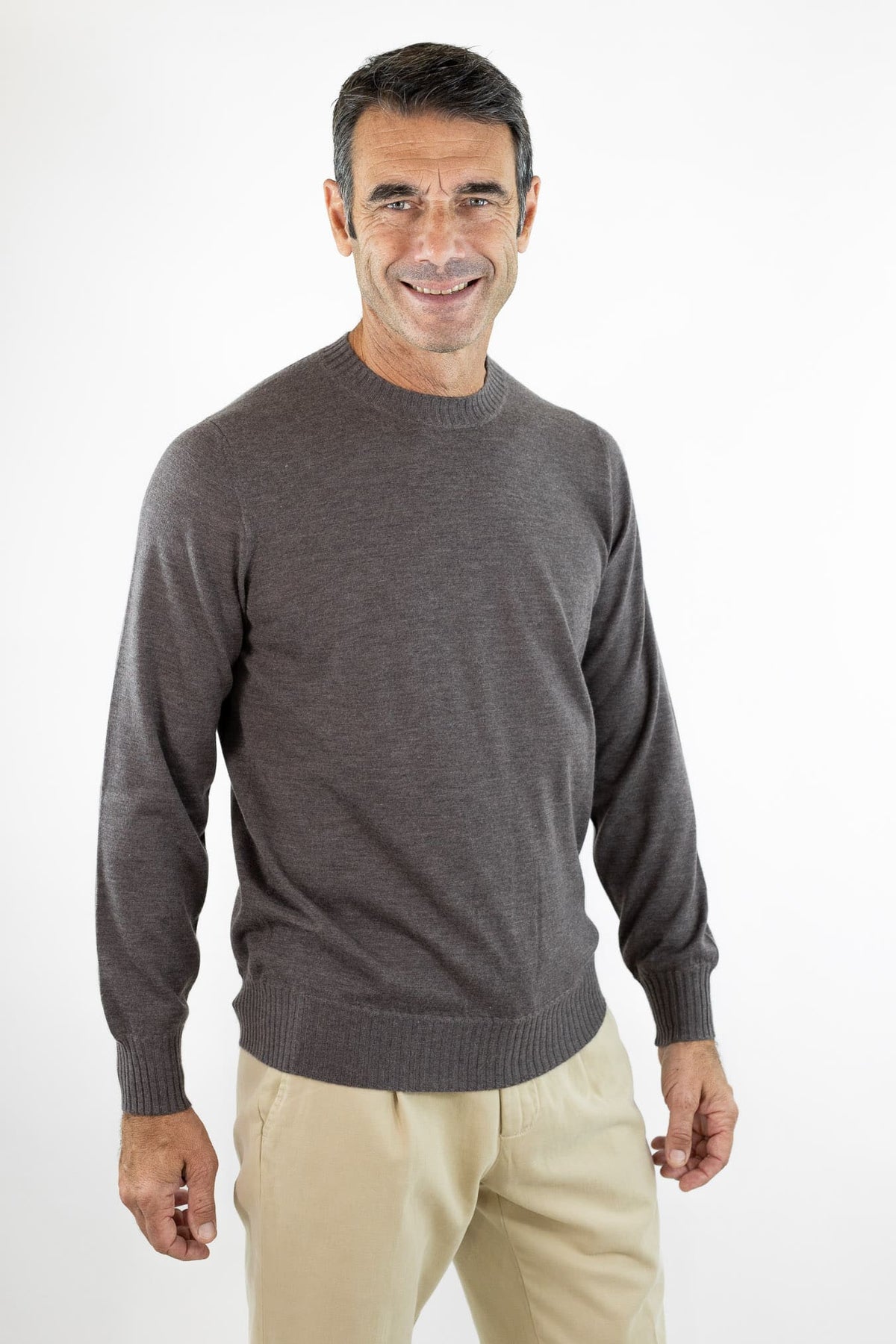FIORONI Girocollo Cashmere Ultralight "Year Round" Tortora