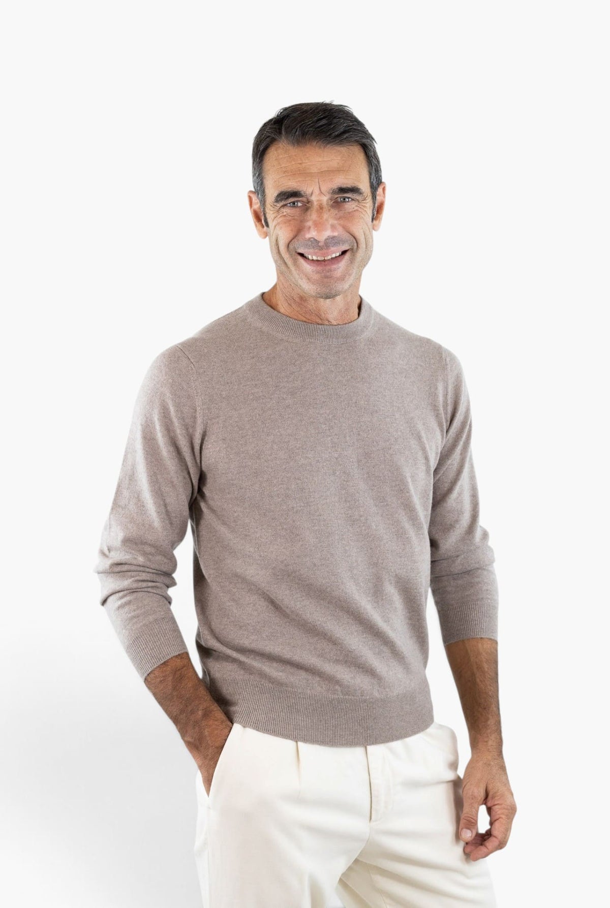 FIORONI Girocollo Baby Cashmere Tortora Fioroni