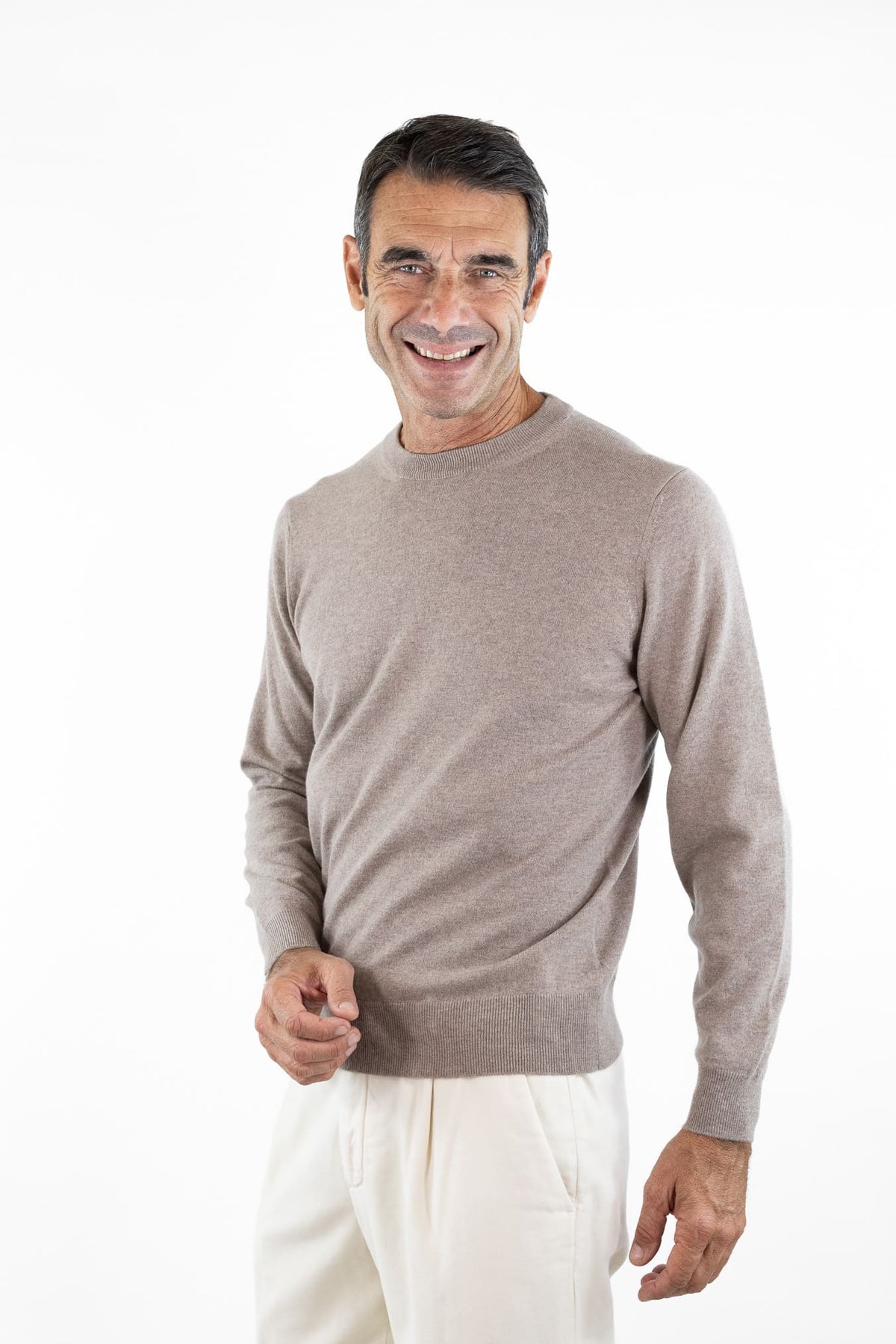 FIORONI Girocollo Baby Cashmere Tortora Fioroni