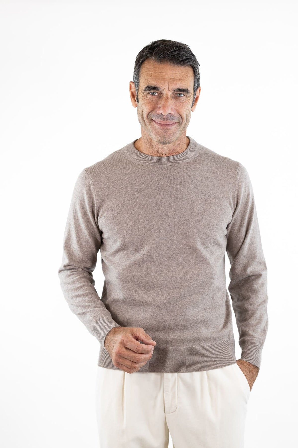 FIORONI Girocollo Baby Cashmere Tortora Fioroni