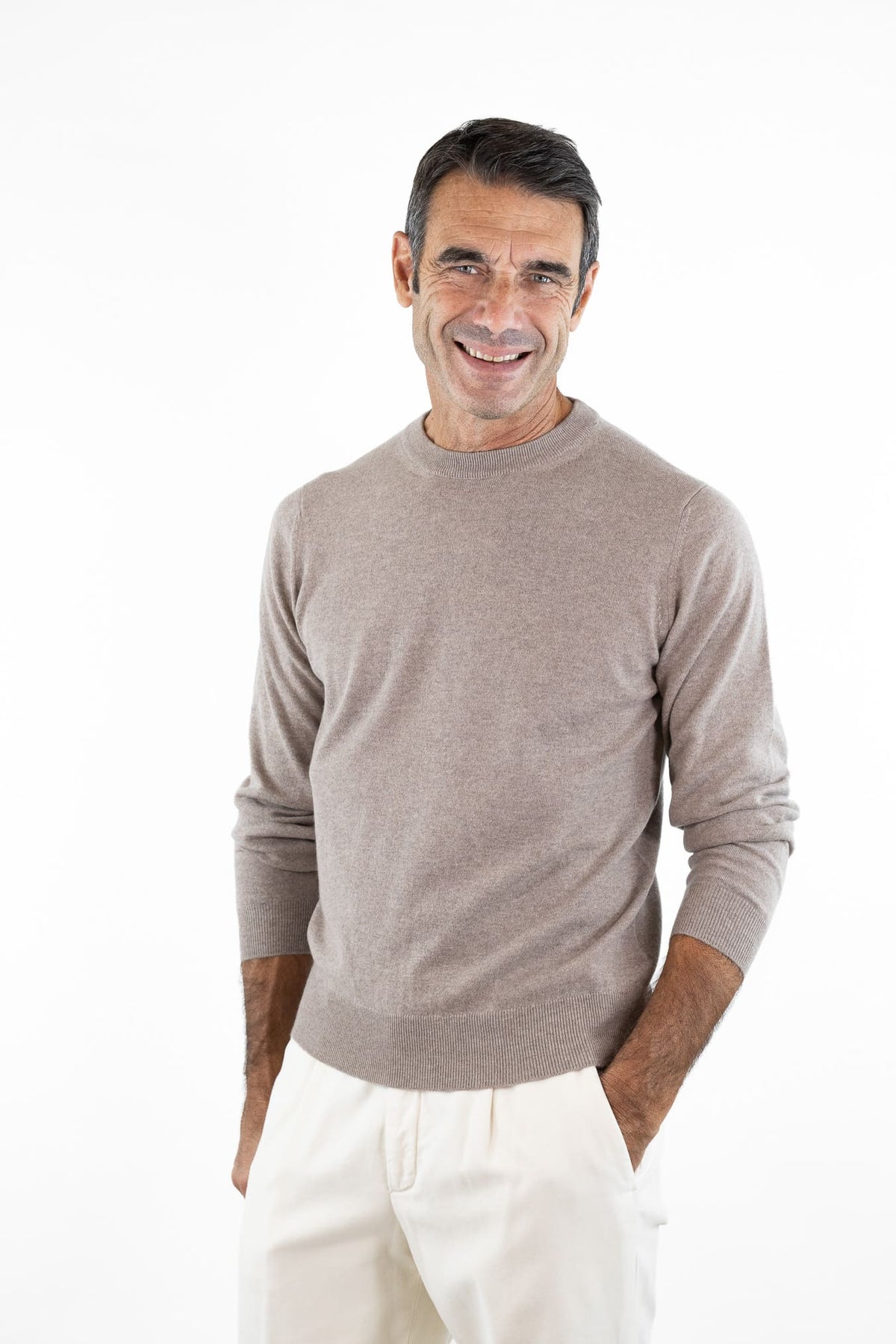 FIORONI Girocollo Baby Cashmere Tortora Fioroni