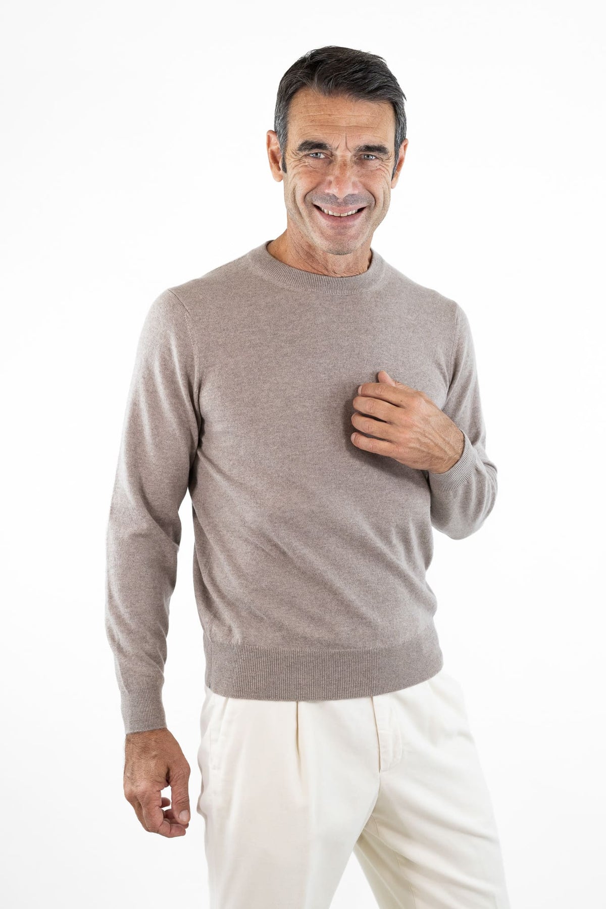 FIORONI Girocollo Baby Cashmere Tortora Fioroni