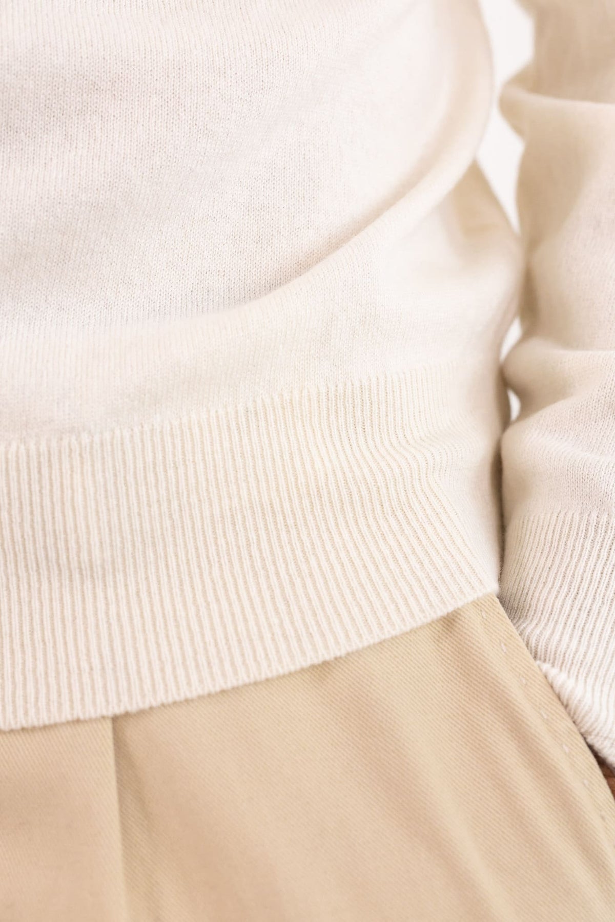 FIORONI Girocollo Baby Cashmere Bianco Panna