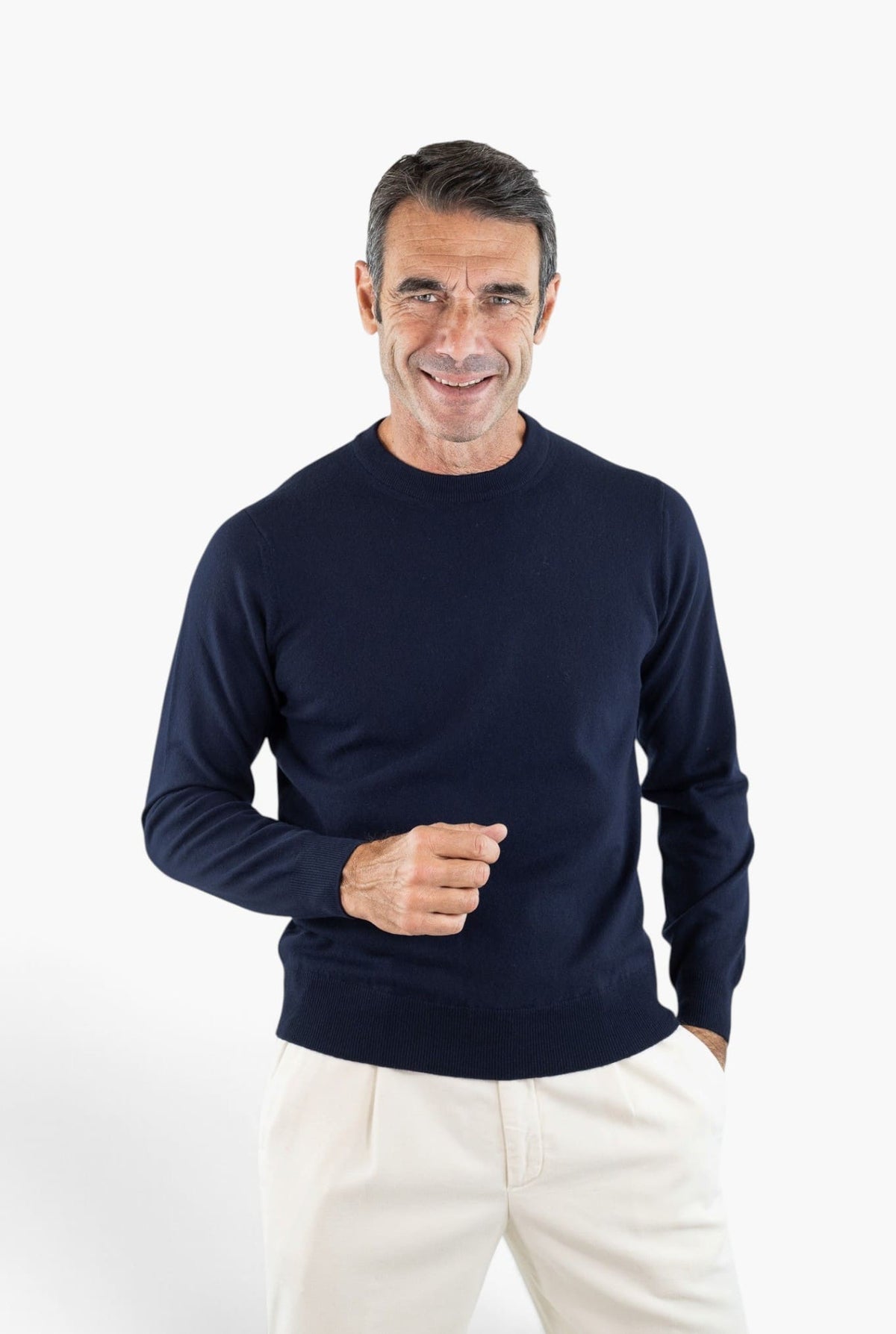 FIORONI Girocollo Baby Cashmere Blu Navy