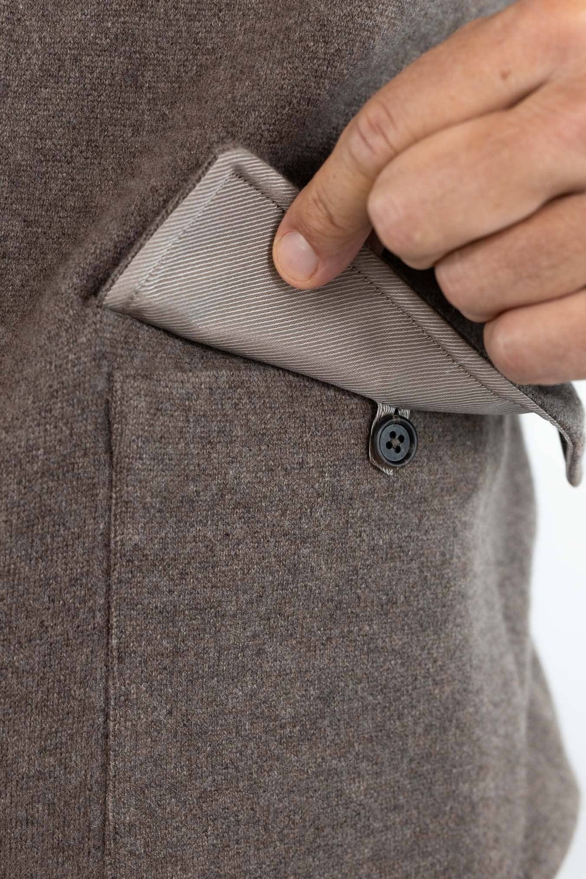 FIORONI Bomber Maglia Peruviano Cashmere Tortora