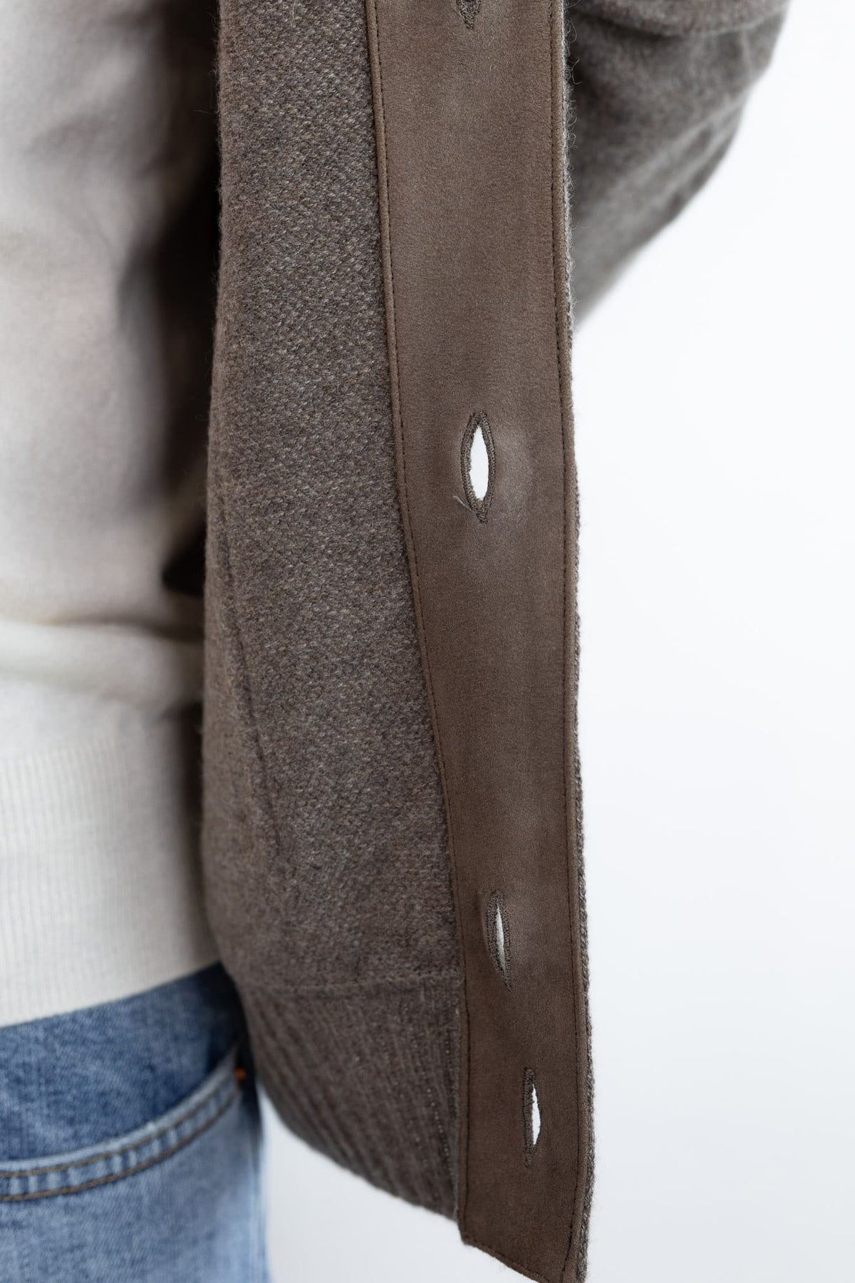 FIORONI Bomber Maglia Peruviano Cashmere Tortora