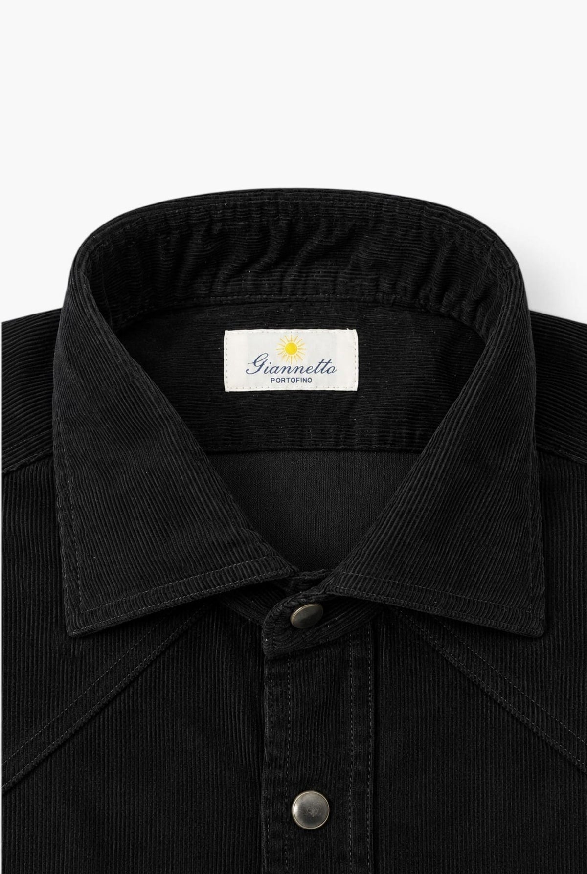 GIANNETTO PORTOFINO Camicia Velluto Sand Washed Nero