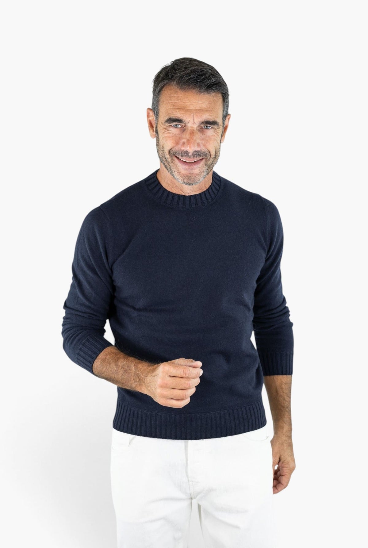 GUARINO Girocollo Cashmere Felted Blu