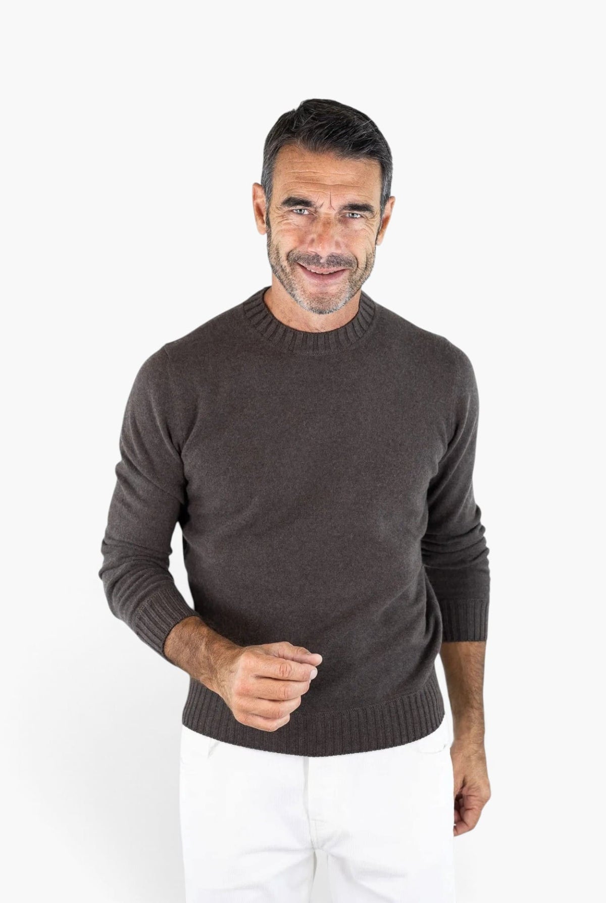 GUARINO Girocollo Cashmere Felted Testa Moro