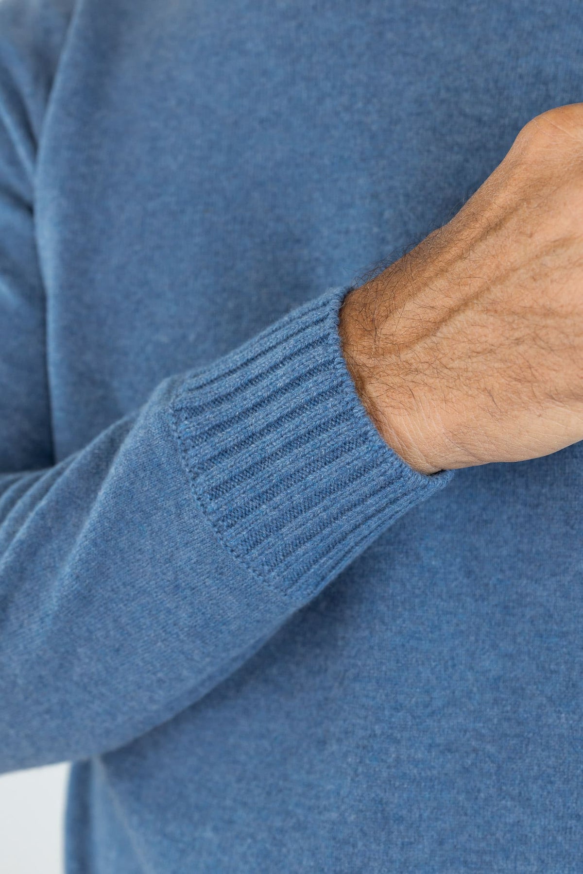 GUARINO Girocollo Cashmere Felted Azzurro