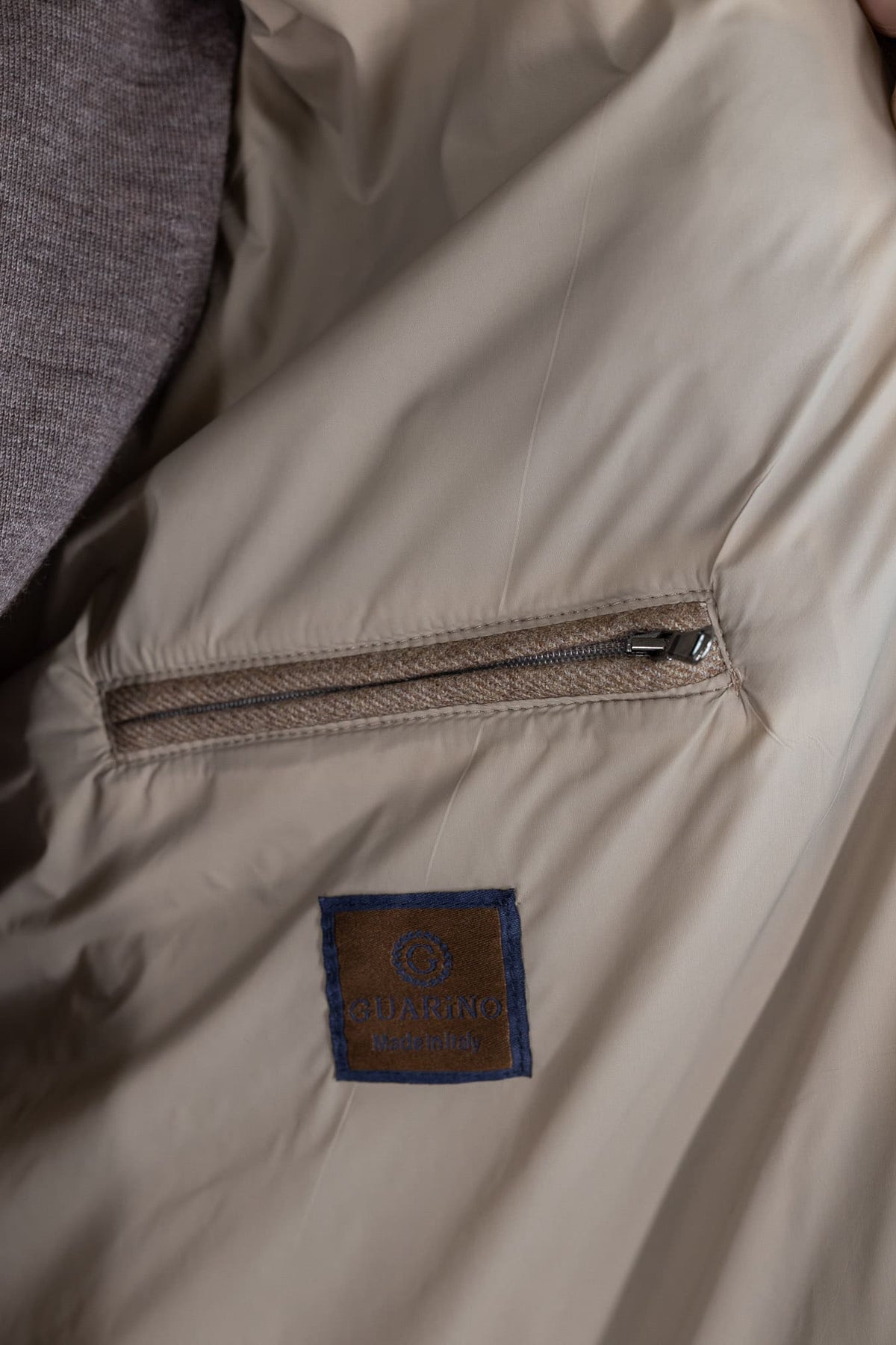 GUARINO Gilet Tessuto Loro Piana Storm System® Beige
