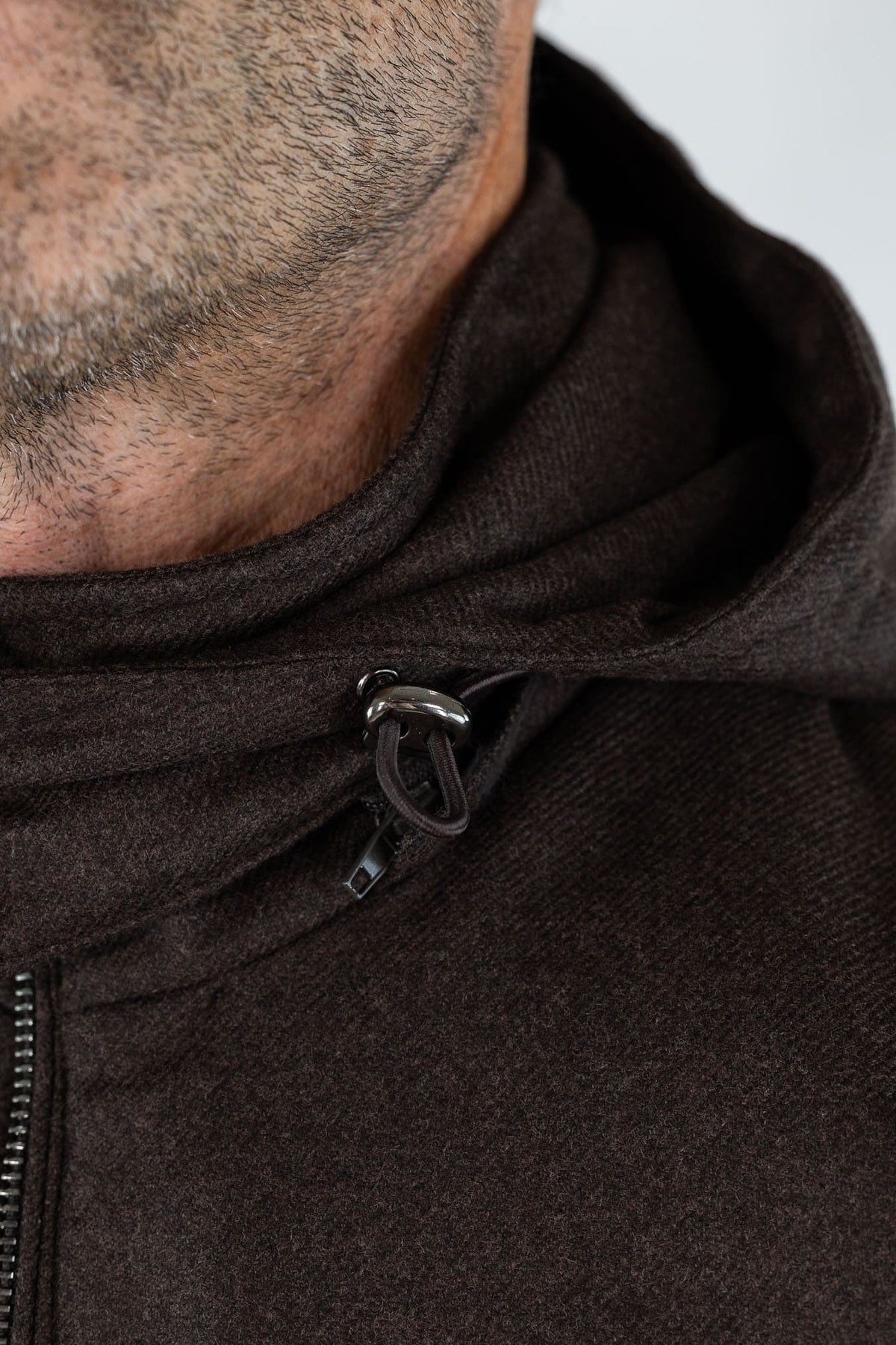 GUARINO Gilet Tessuto Loro Piana Storm System® Moro