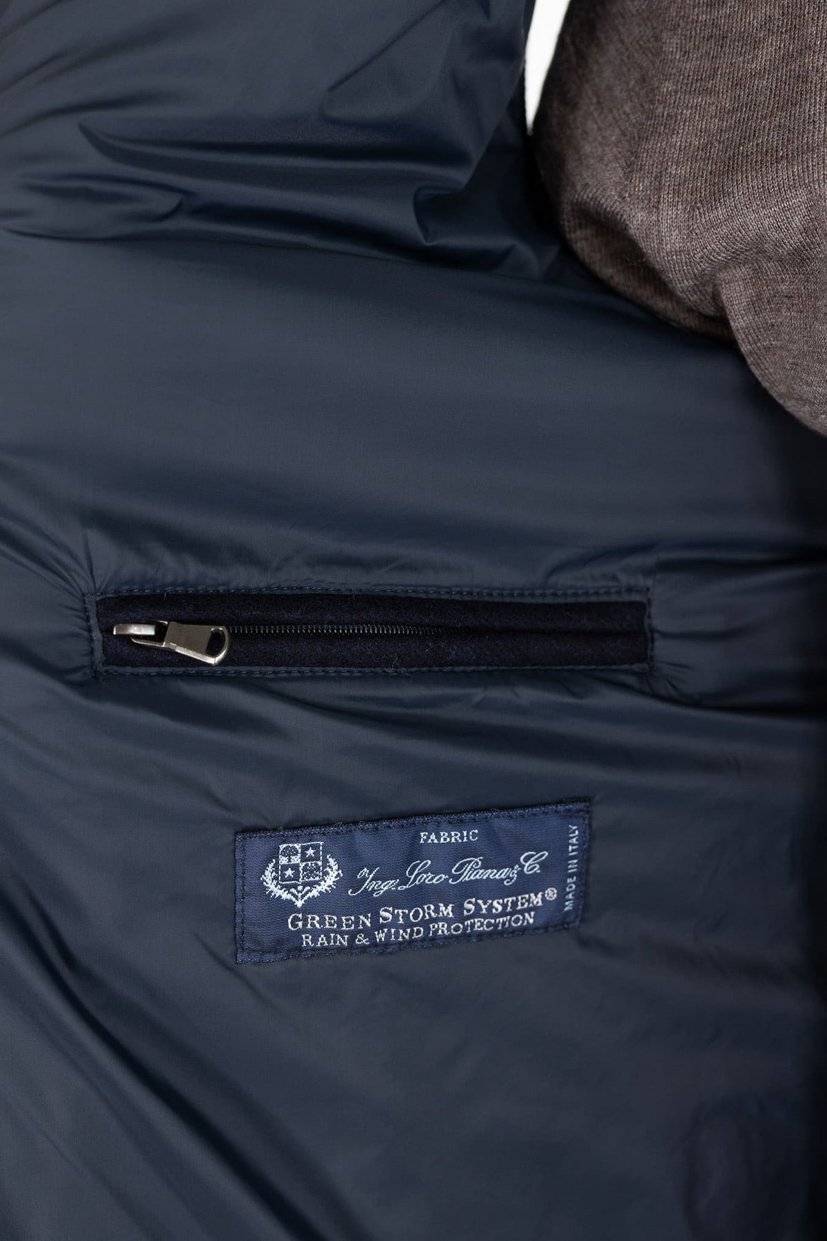 GUARINO Gilet Tessuto Loro Piana Storm System® Blu