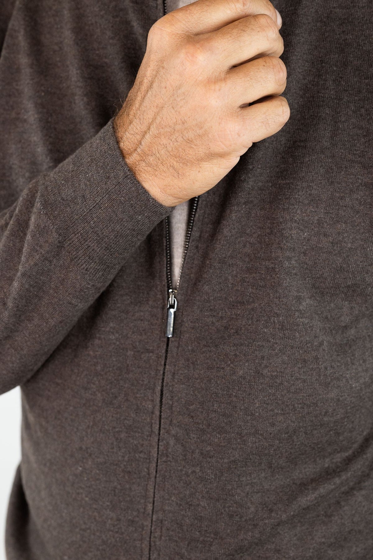 GUARINO Full Zip Cashlight Marrone Yak