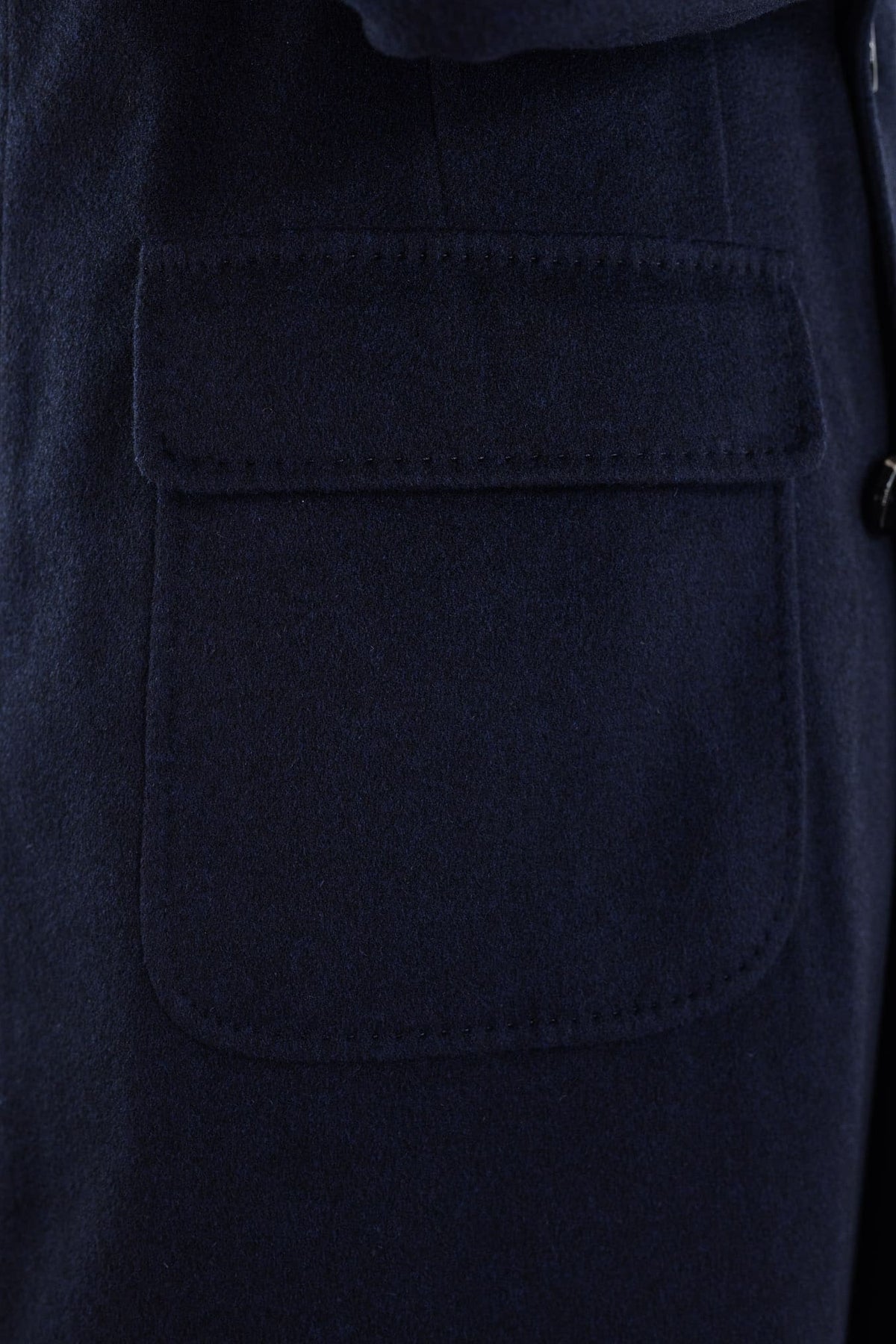 GUARINO Cappotto Doppiopetto Tessuto Loro Piana Blu