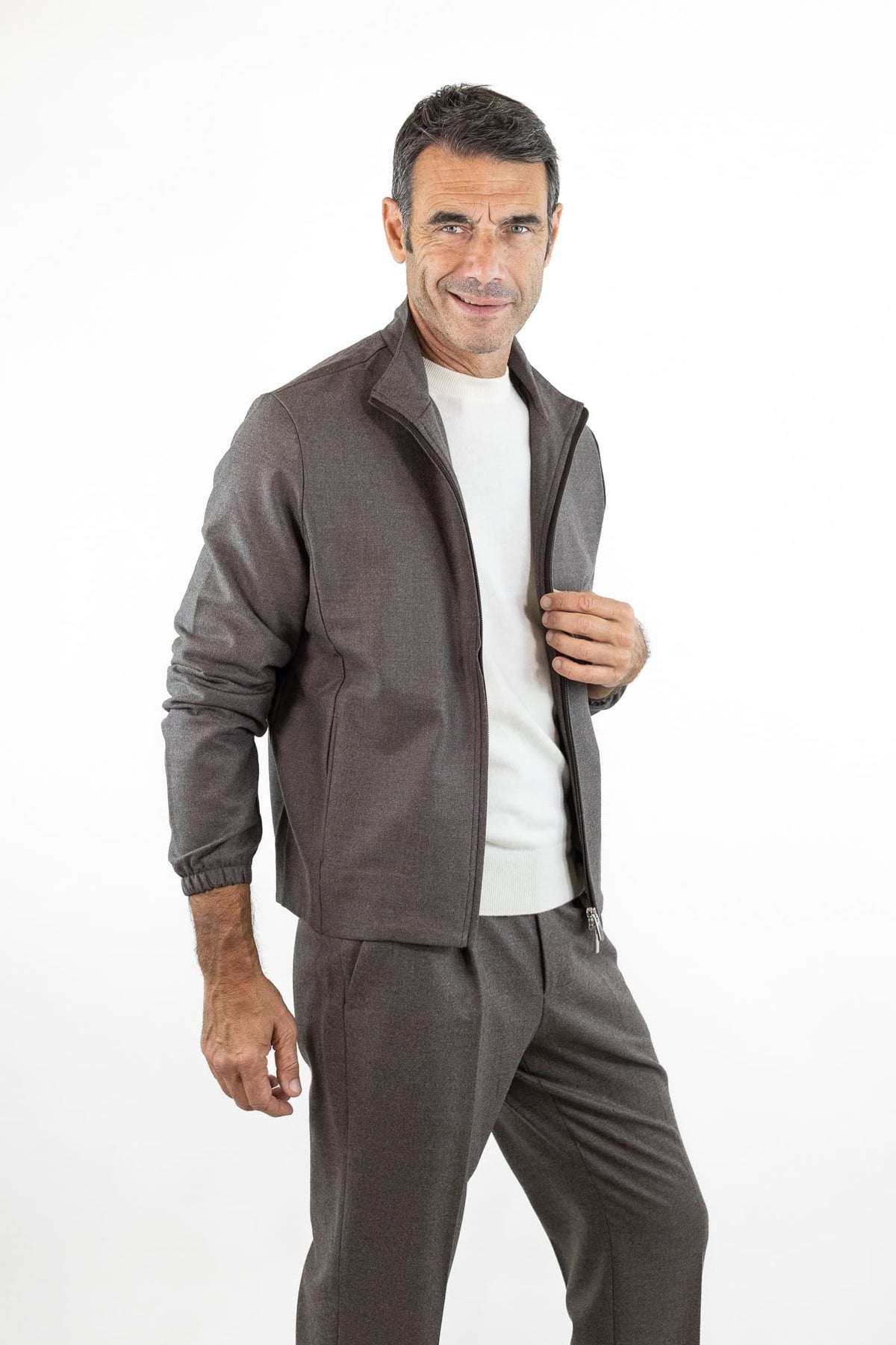 GUARINO Giubbino Tessuto Jersely® Loro Piana Tortora