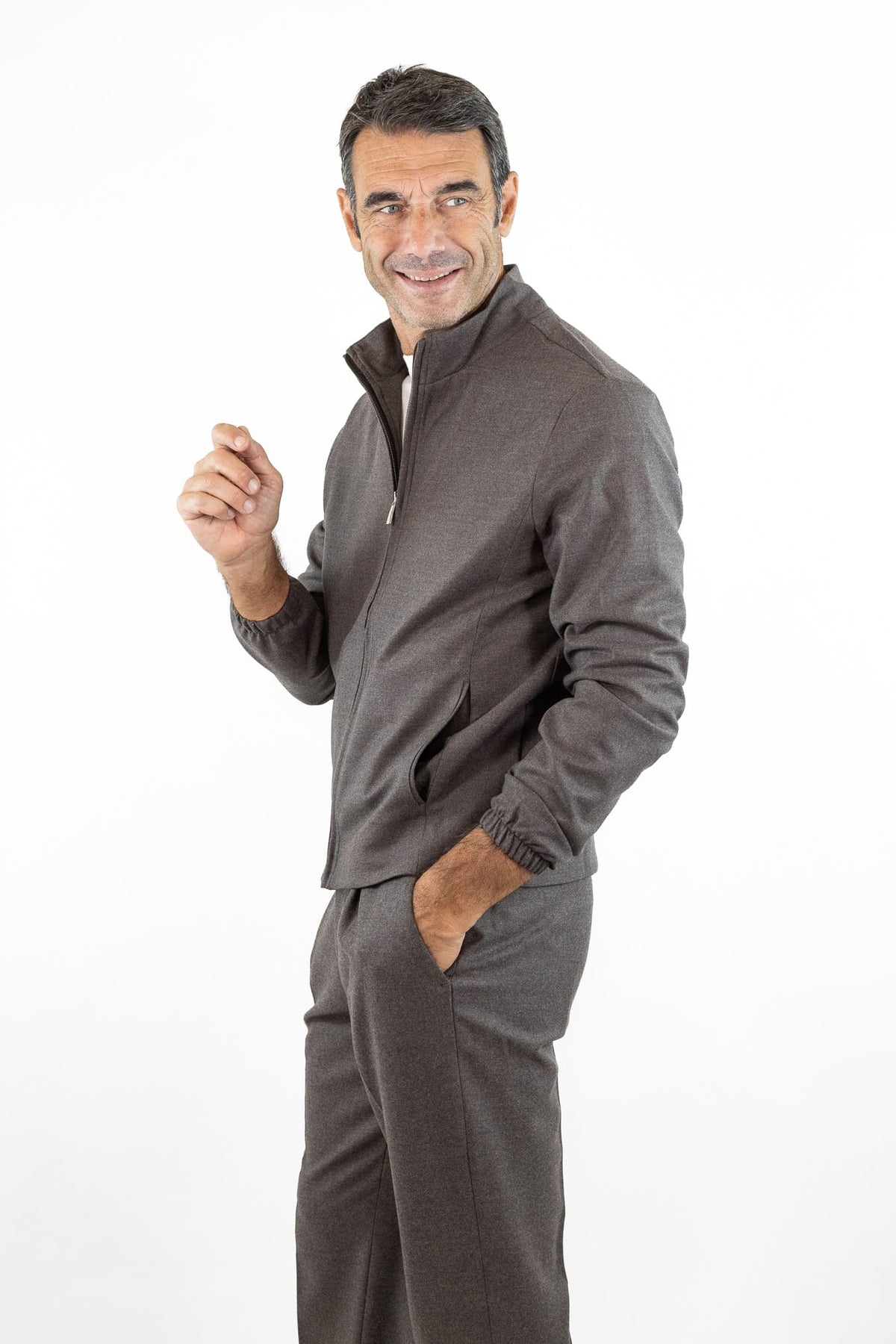 GUARINO Giubbino Tessuto Jersely® Loro Piana Tortora