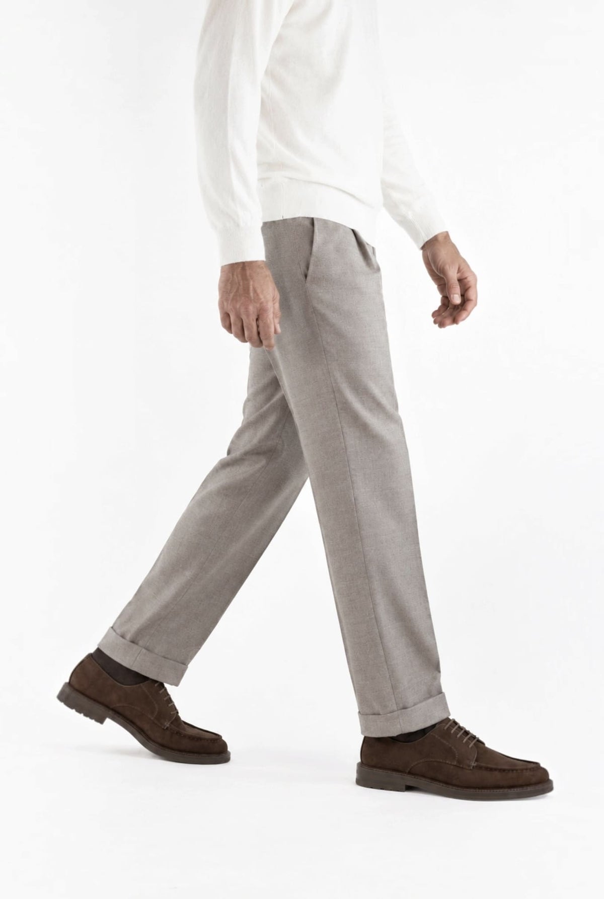 GUARINO Pantaloni Tessuto Jersely® Loro Piana Taupe