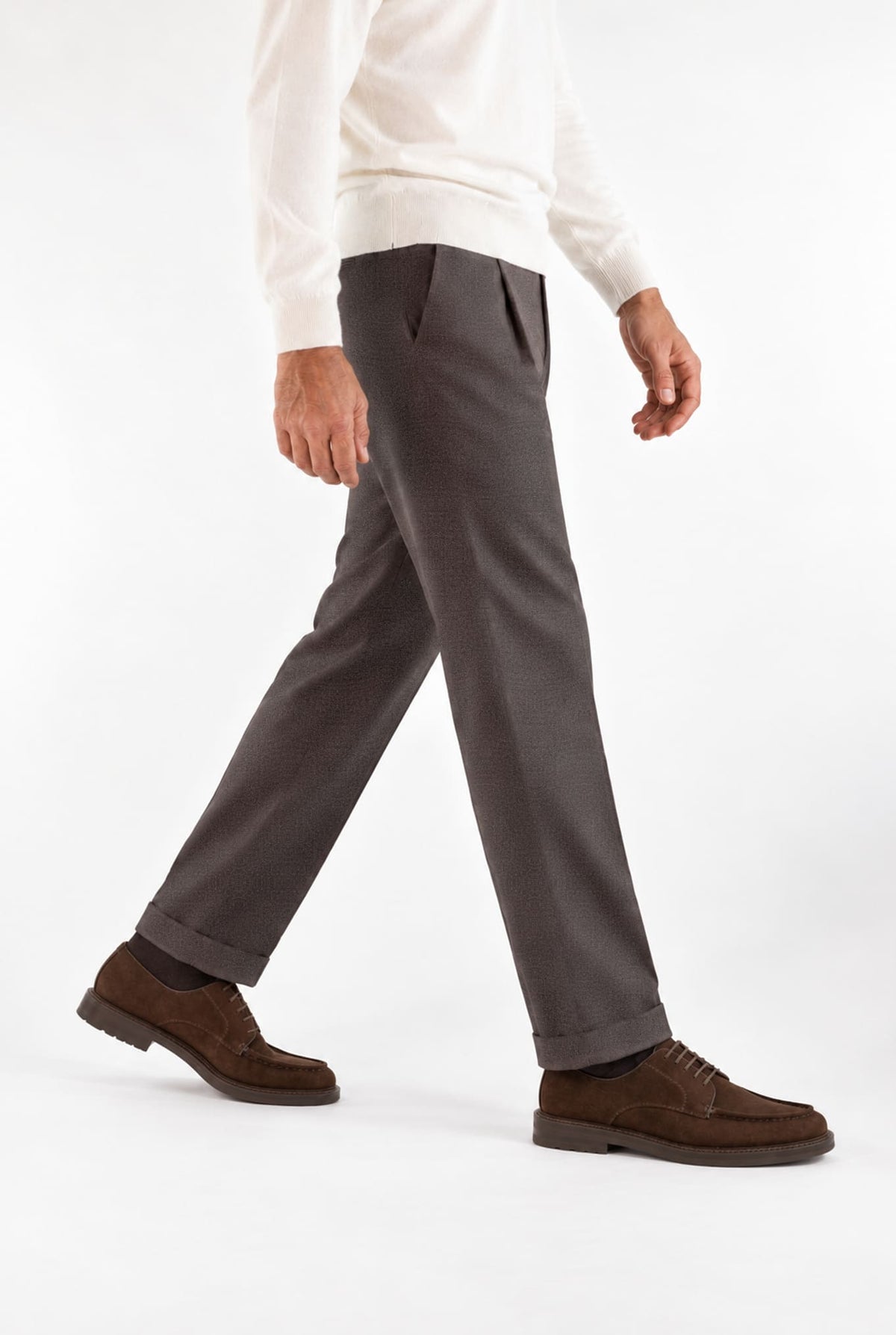 GUARINO Pantaloni Tessuto Jersely® Loro Piana Moro