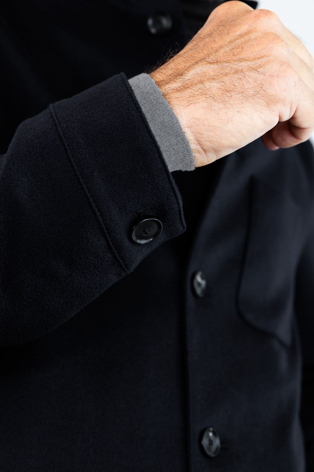 GUARINO Giacca Sportiva Cashmere Collo Coreano Blu