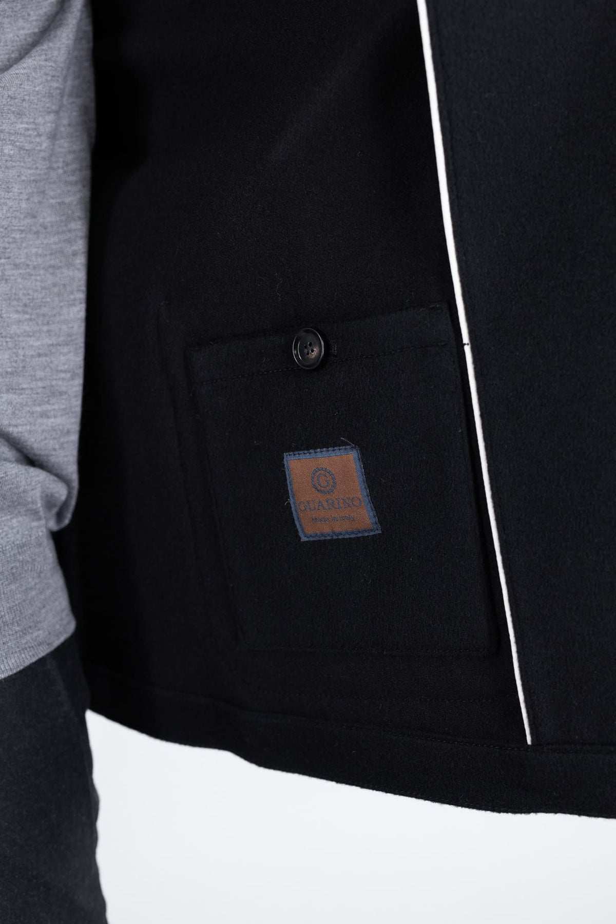 GUARINO Giacca Sportiva Cashmere Collo Coreano Nero