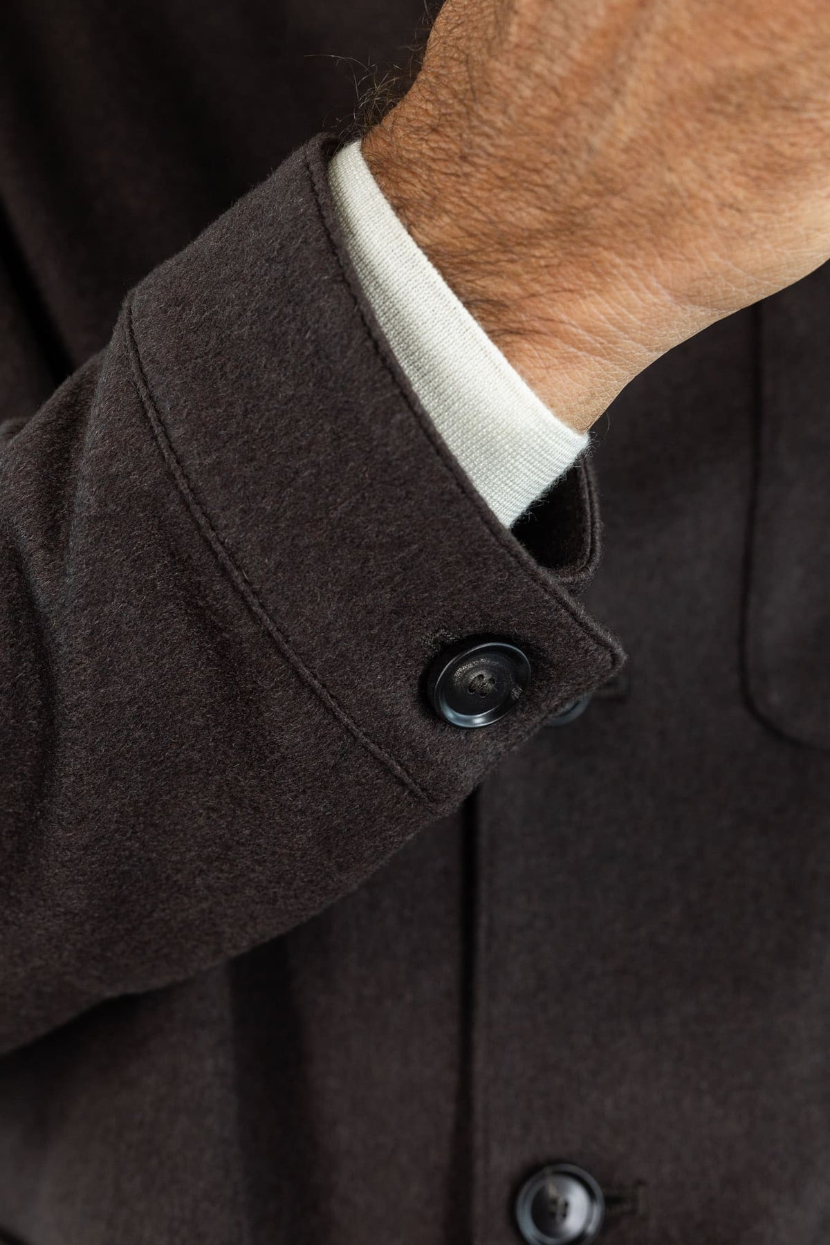 GUARINO Giacca Sportiva Cashmere Collo Coreano Moro