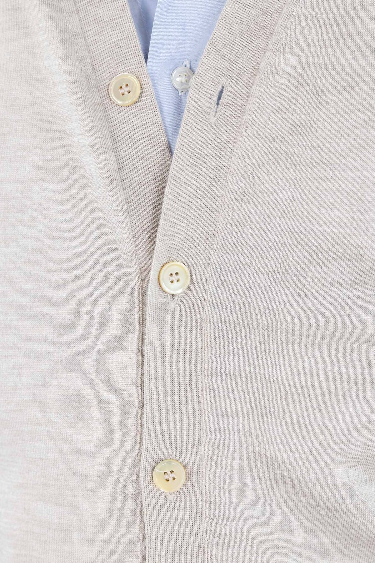 GUARINO Gilet Cashmere Bottoni Beige Chiaro