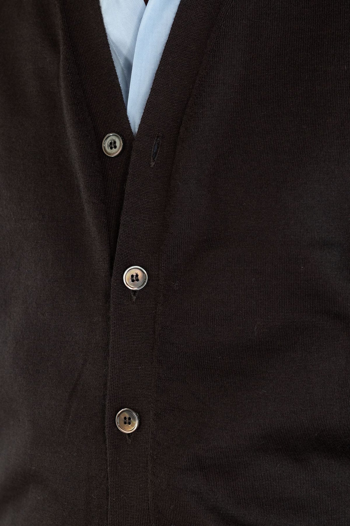 GUARINO Gilet Cashmere Bottoni Testa Moro